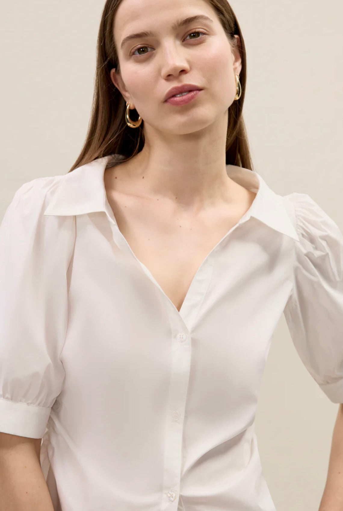 Isla Poplin Shirt in Milk - Women's Lightweight Button-Down Shirt for Casual & Office Wear | Perfect for Spring & Summer Outfits