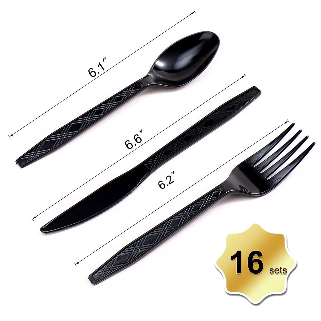 40th Birthday Party Supplies Set - Black and Gold Theme for 16 Guests - Disposable Tableware Kit Includes 40 Years Gold Paper Plates, 12 oz Cups, Banner, Napkins, Tablecloth, Cutlery (Spoons, Forks, Knives) - Perfect for Milestone Celebrations, Anniversaries & Retirement Parties