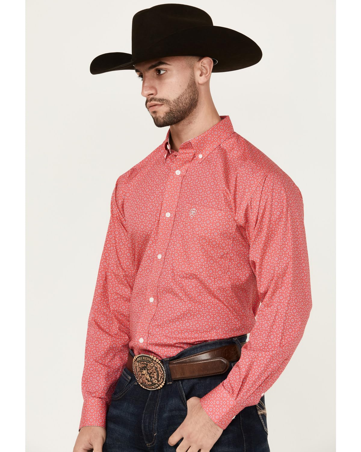 ARIAT Men's Wrinkle Free Brennan Classic Fit Button Down Shirt - Comfortable Long Sleeve Casual Work & Office Wear