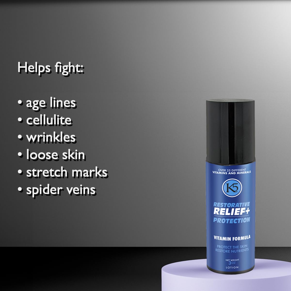 K5 Restorative Relief+ Protection Anti-Aging Moisturizing Cream - Vitamin Enriched with Collagen & Niacinamide - Made in USA - 3oz - Perfect for Daily Skincare Routine & Nighttime Hydration