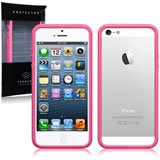 Apple iPhone 5 Pink Protective Bumper Case - Shockproof & Scratch Resistant Cover for Everyday Use, Travel, and Outdoor Activities