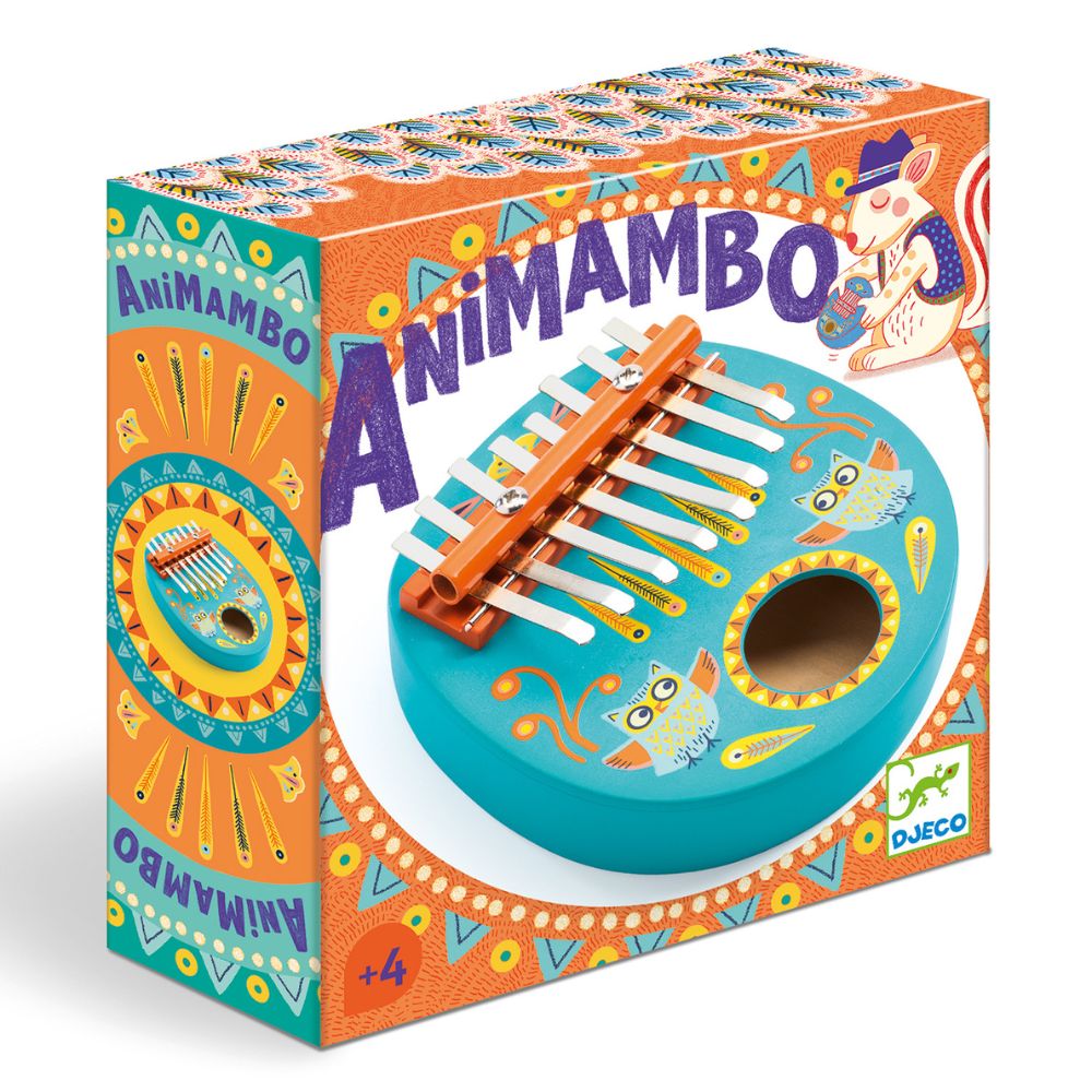 Djeco Animambo Kalimba Thumb Piano - 17 Key Wooden Musical Instrument for Kids & Adults | Perfect for Music Lovers, Gifts, Home Decor & Relaxation