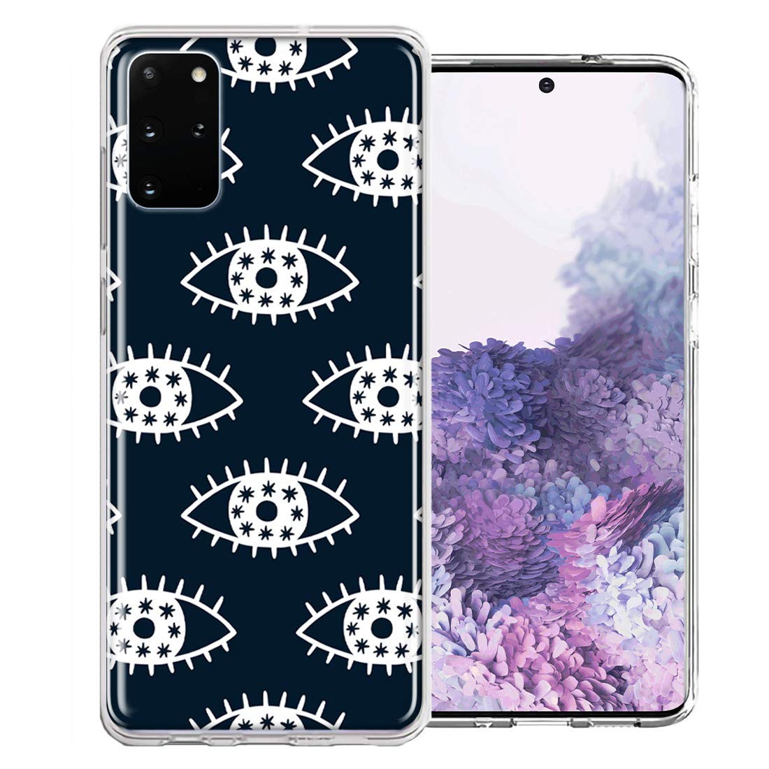 Samsung Galaxy S20 Case - Starry Evil Eyes Design Double Layer Protective Cover for Shock Absorption | Perfect for Night Out, Halloween Party & Unique Style Lovers