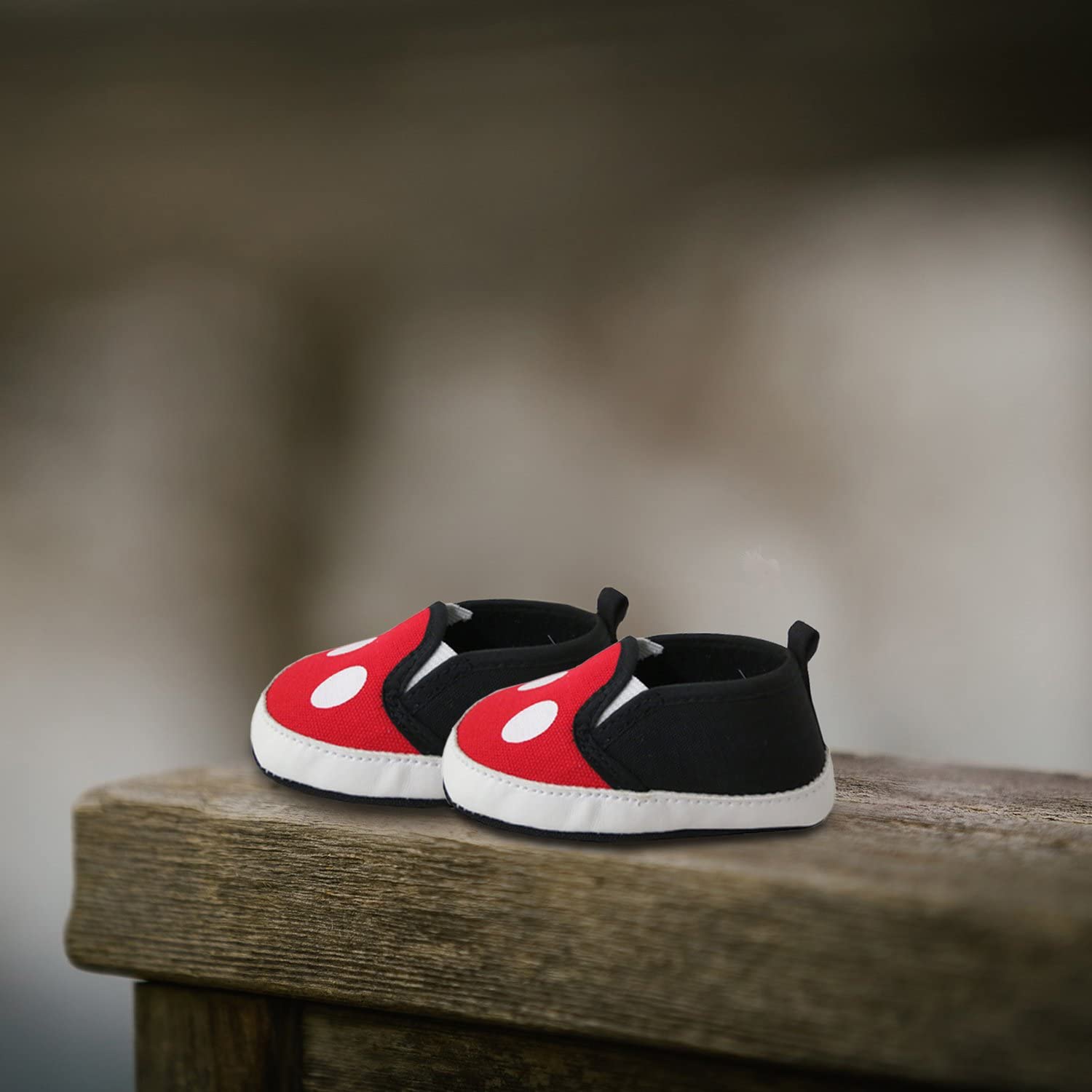 Disney Mickey Mouse Red and Black Infant Shoes - Soft & Comfortable Baby First Walkers for Boys & Girls - Perfect for Everyday Wear, Playtime & Special Occasions
