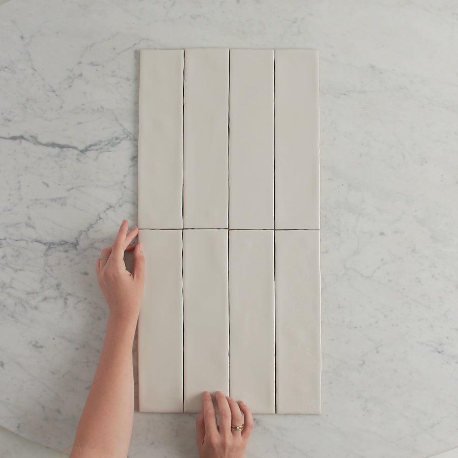 Premium Newport Gloss Subway Bone Tile - Classic White Ceramic Wall Tile for Kitchen Backsplash, Bathroom & Shower - Easy to Clean & Durable