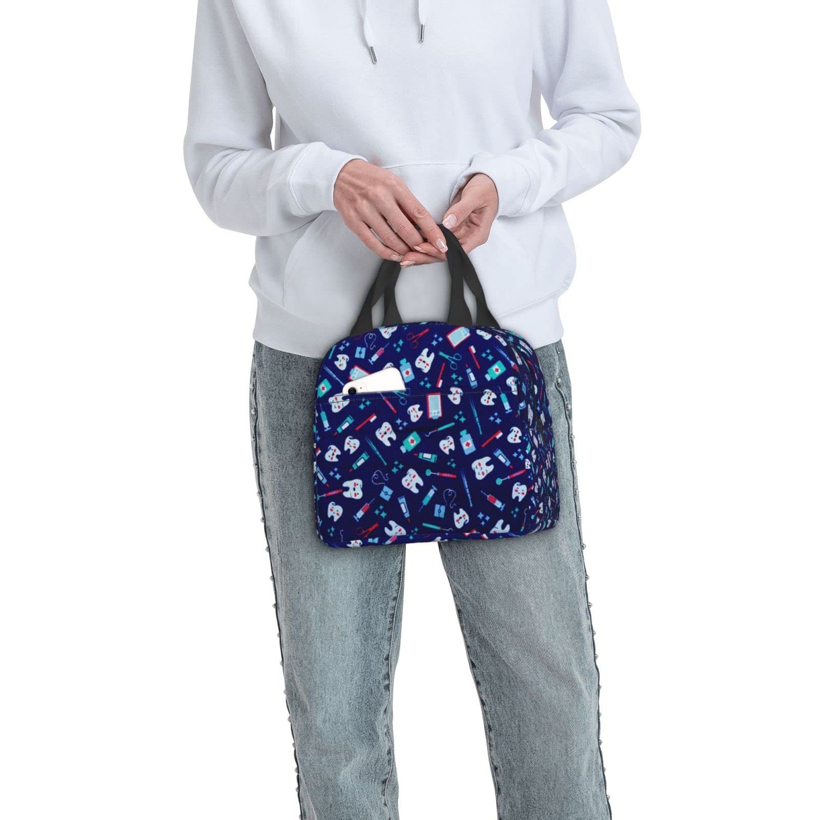 Insulated Lunch Bag for Women & Men - Thermal Cooler Tote for Work, Camping & Travel - Cute Picnic Pouch for Dental Hygienists & Professionals - Perfect for Office, Outdoor Adventures & Daily Commute