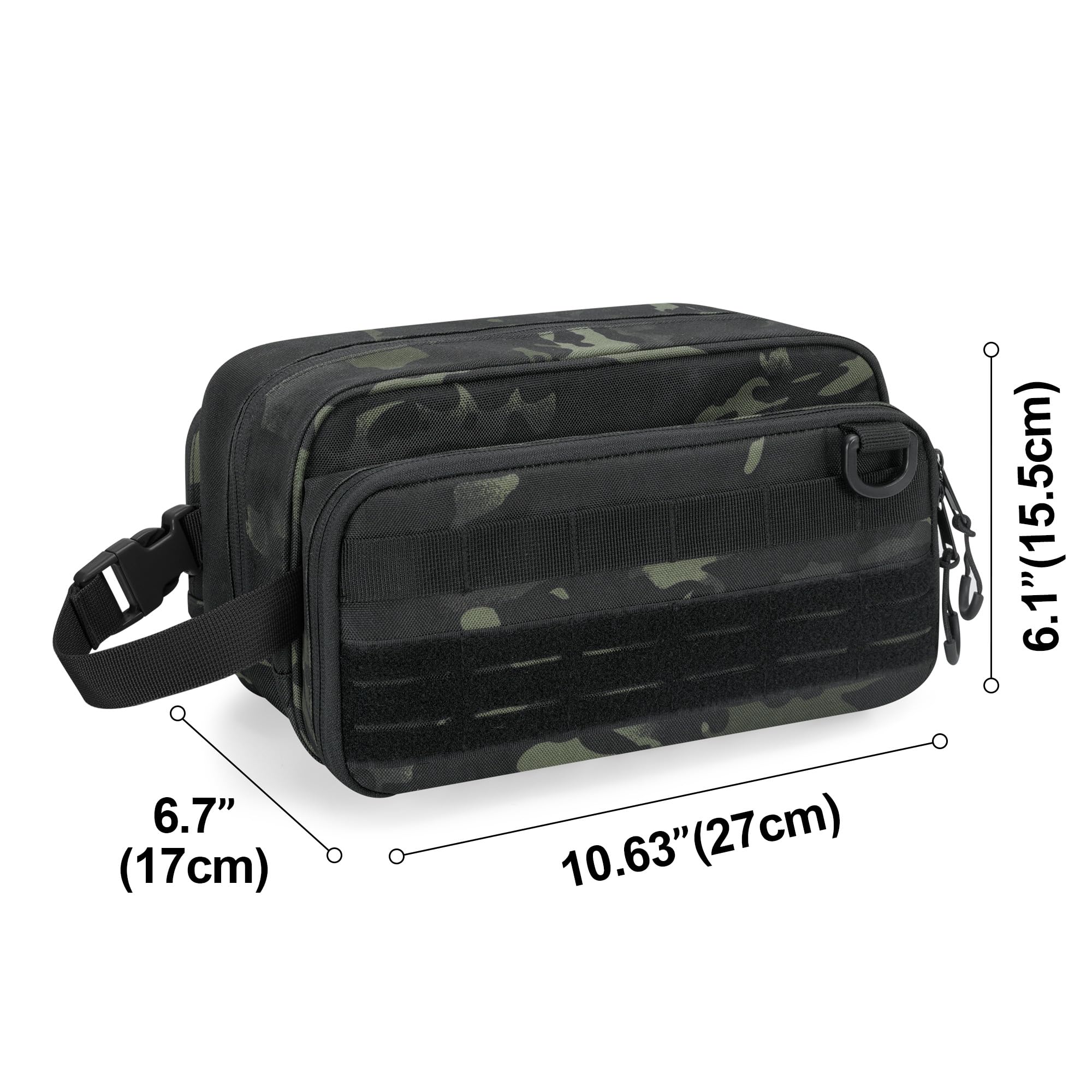 **Tactical Toiletry Travel Bag for Men - Waterproof Dopp Kit Shaving Organizer Case with Camo Design - Perfect for Camping, Gym & Business Trips (Empty Bag Only, Patent Design)**