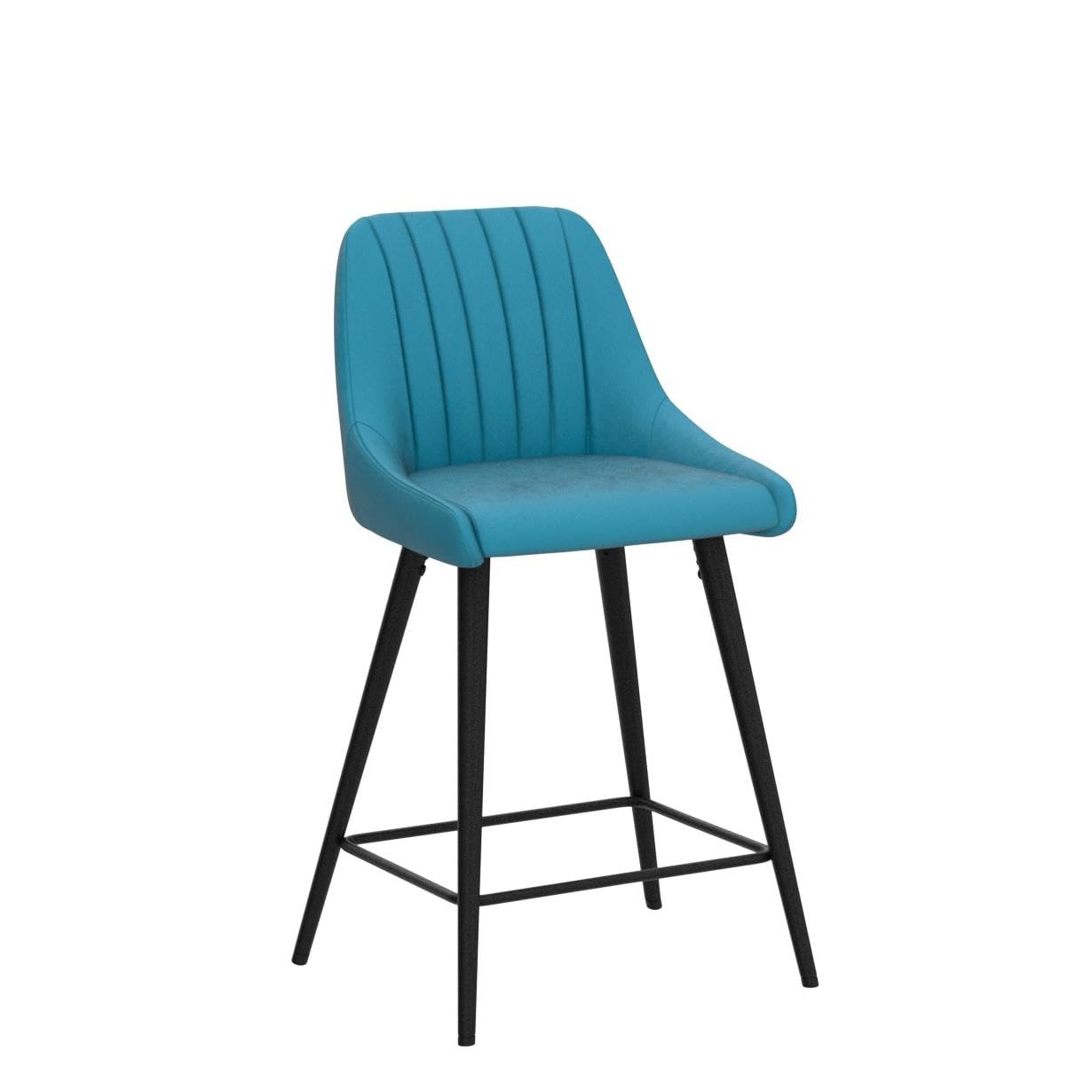 DUHOME 2-Pack Velvet Counter Height Bar Stools with Backrest & Footrest - Upholstered Kitchen Stools for Dining, Home Bar - Atrovirens Green - Perfect for Breakfast Nooks, Kitchen Islands & Small Space Entertaining