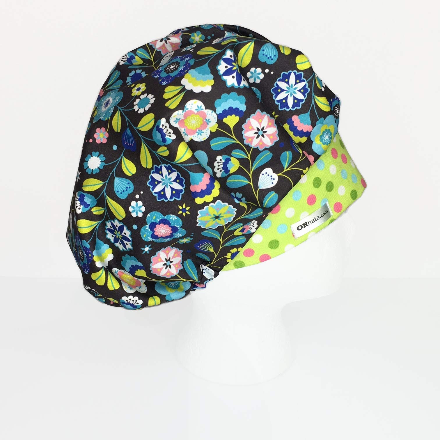 Spotted Night Garden Bouffant Scrub Cap for Women - Surgical & Nursing Use