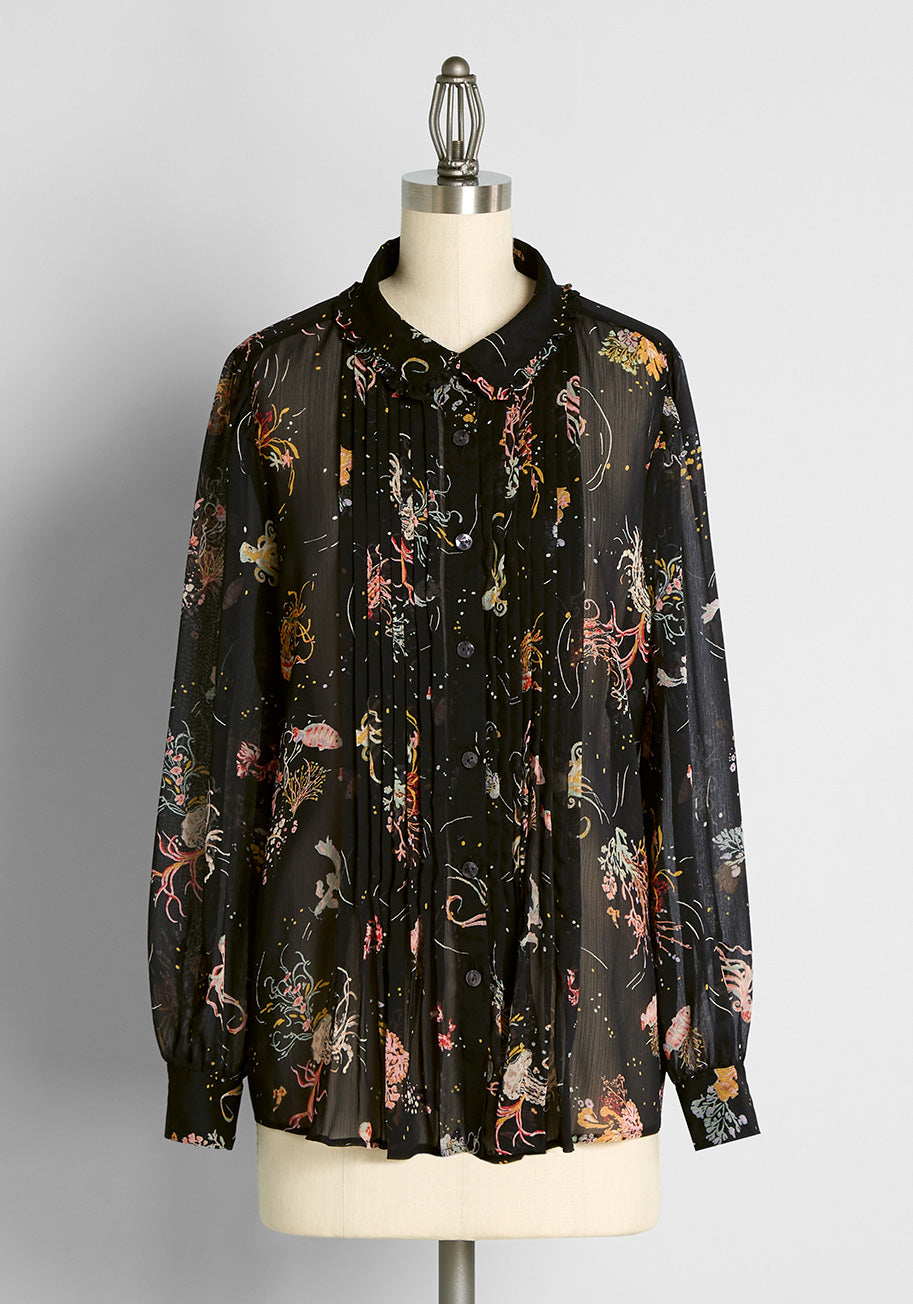Stylish Layer of Allure Button Up Blouse for Women - Elegant Office & Casual Wear