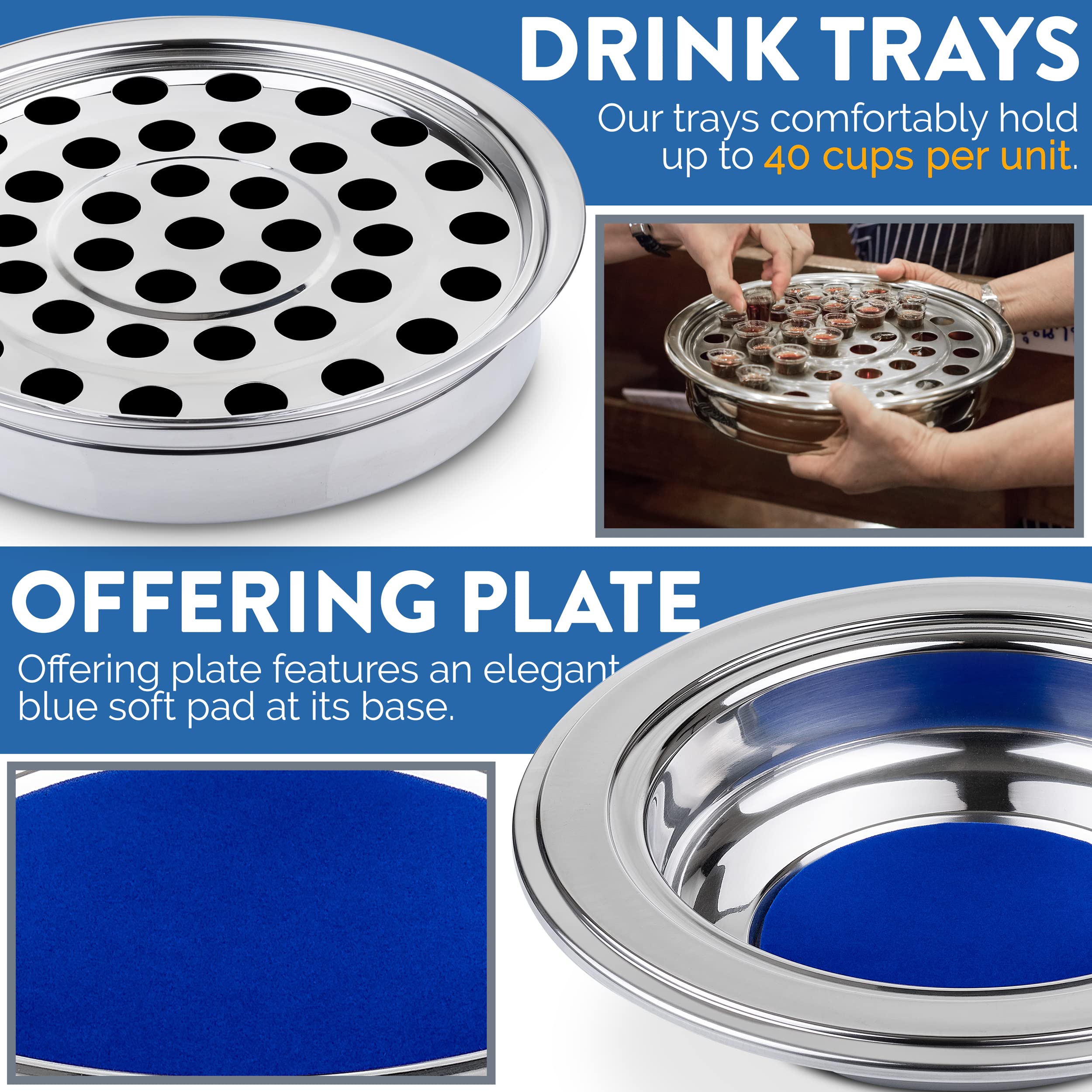 Premium Communion Bread Tray Lid Set - Church Communion Supplies for Holy Eucharist, Worship & Religious Ceremonies - Durable Communion Plates & Serving Trays for Churches, Chapels & Christian Gatherings