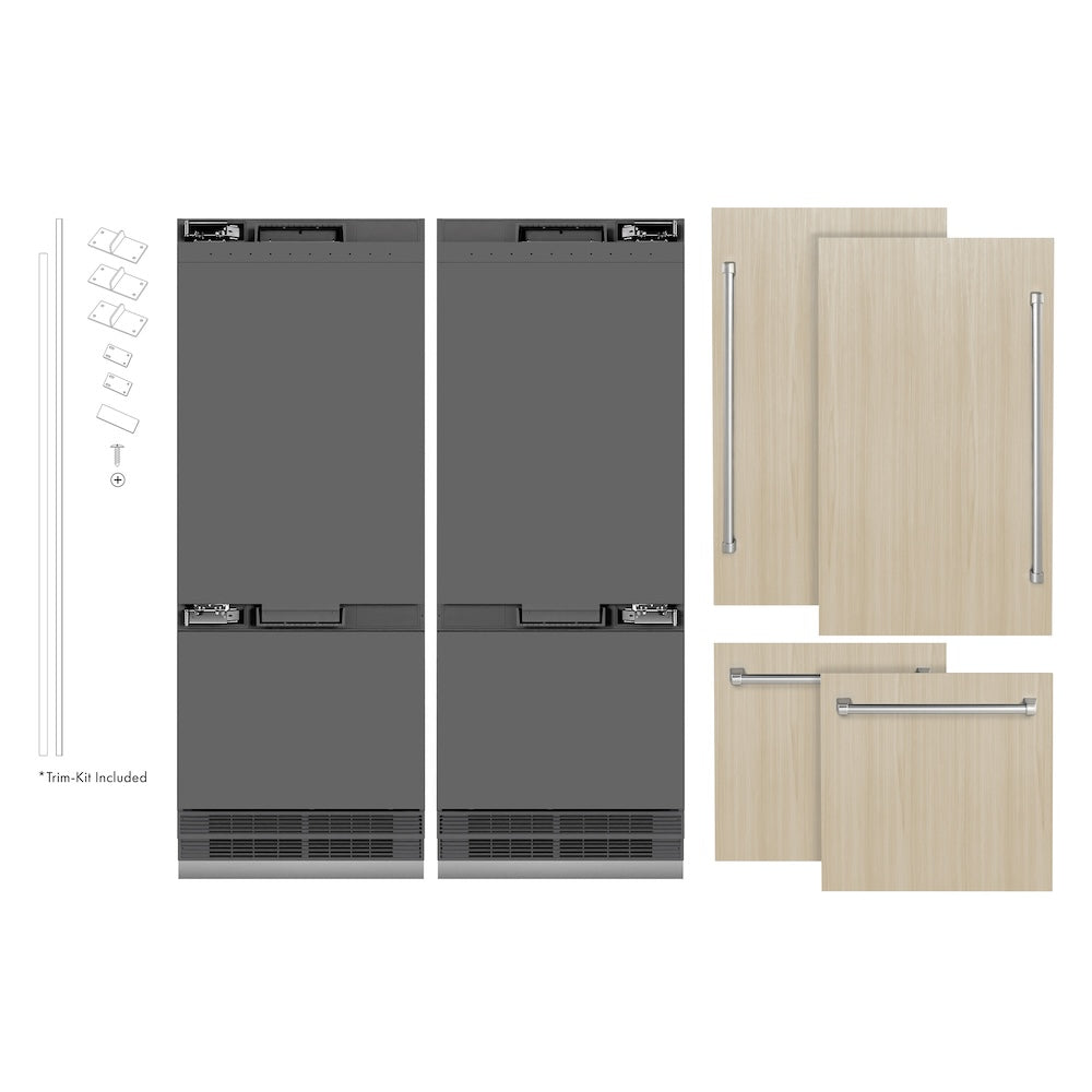 ZLINE 60 Inch 32.2 cu ft Built-In French Door Refrigerator with Bottom Freezer, Water Dispenser & Ice Maker - Graphite Gray Interior (GRBIV 60) | Perfect for Modern Kitchens, Open Concept Homes & Luxury Appliances