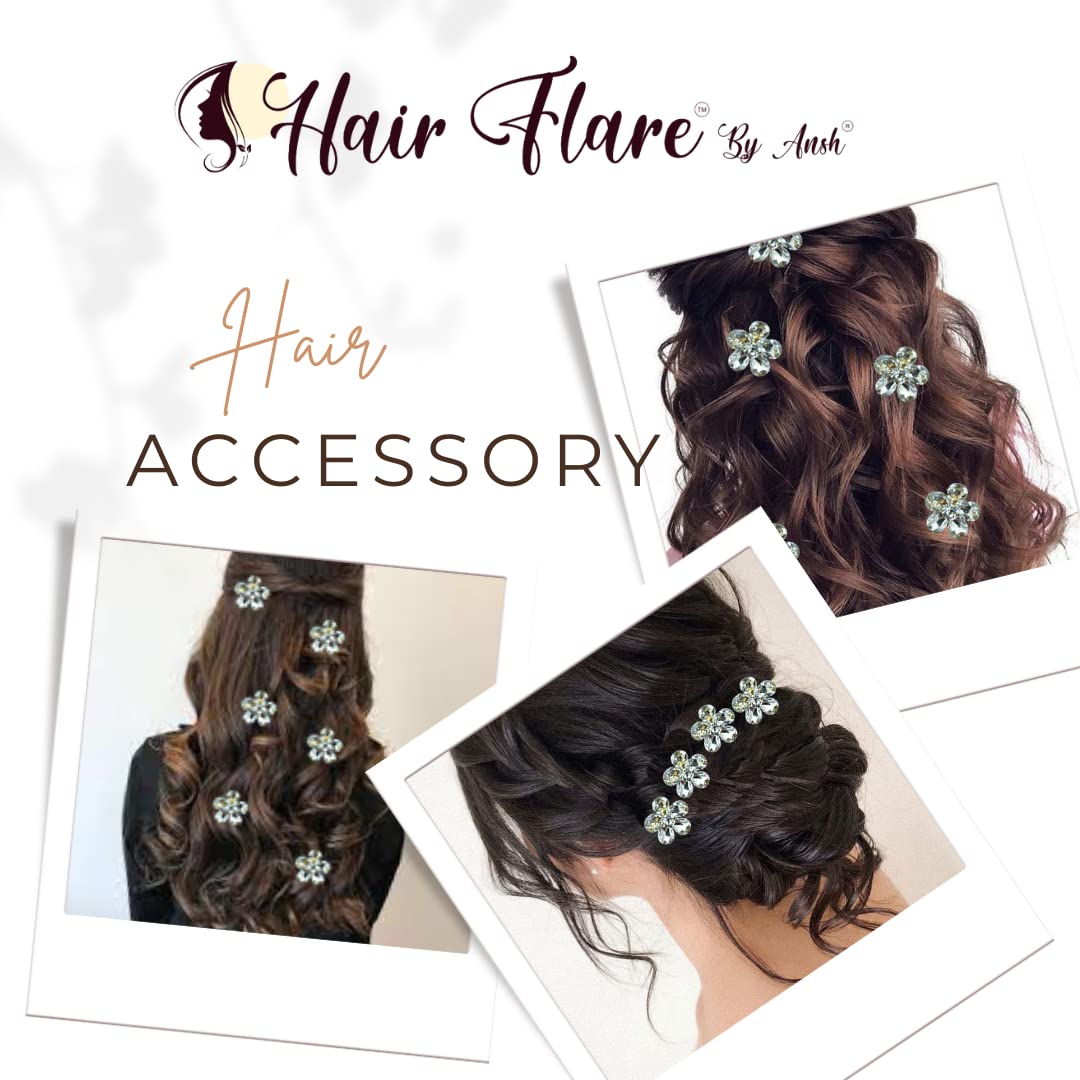 Elegant Floral Stone Hair Comb Slide - Silver Bridal Hair Pin for Women & Girls | Perfect for Weddings, Prom, and Special Occasions