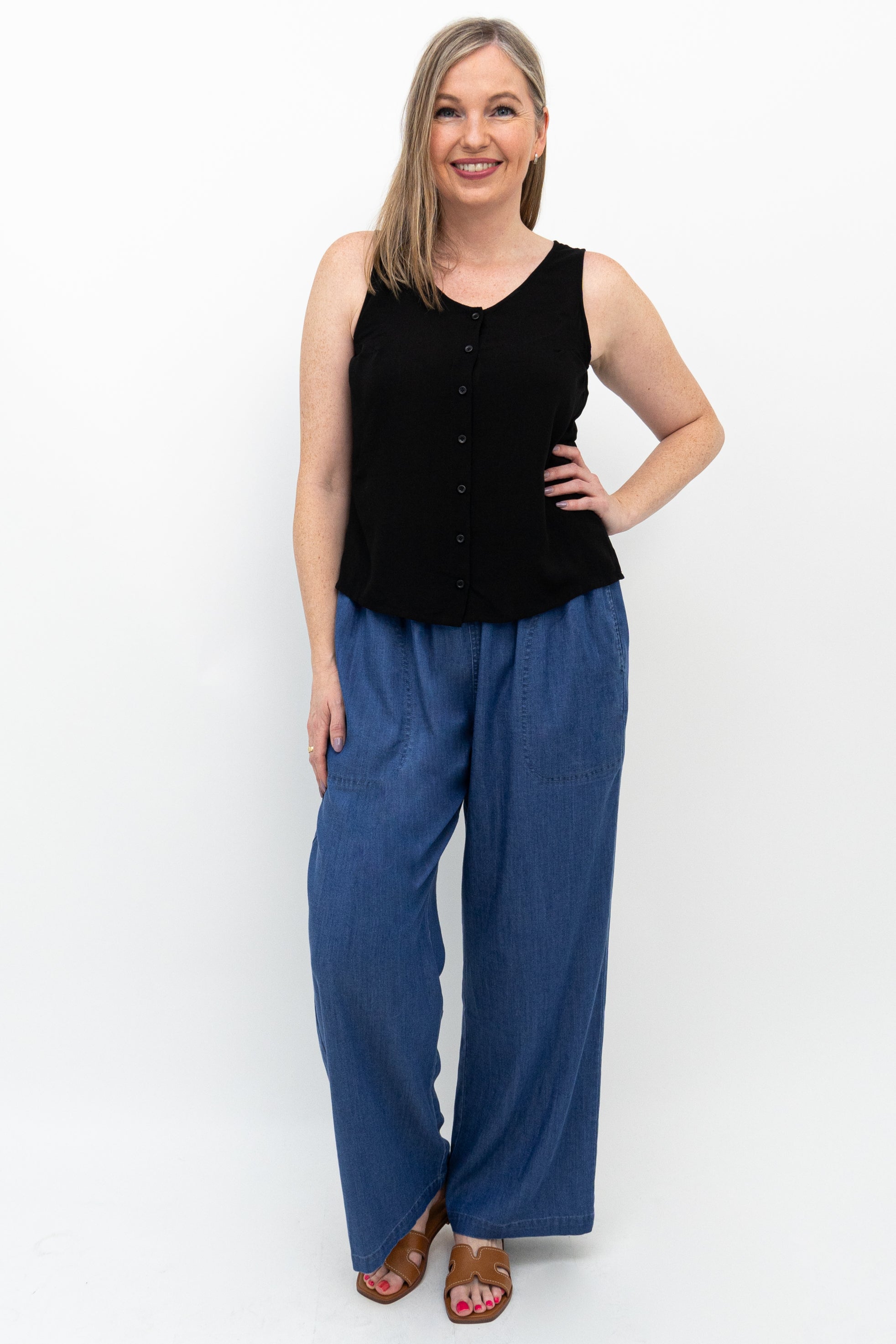 Jamie Pant - Women's Tencel Denim Pants | High Waist Stretch Jeans for Comfort & Style | Perfect for Casual Wear, Office & Travel