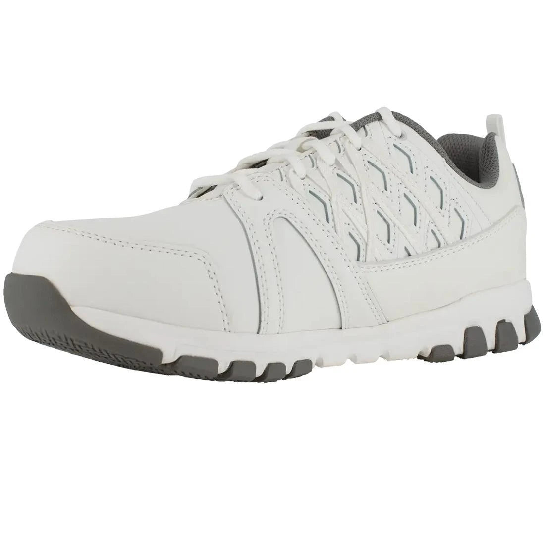 Sublite Steel Toe Athletic Work Shoes for Men - Lightweight Safety Shoes with Breathable Mesh, Slip Resistant & Comfortable for Construction, Warehouse, and Outdoor Work (White)