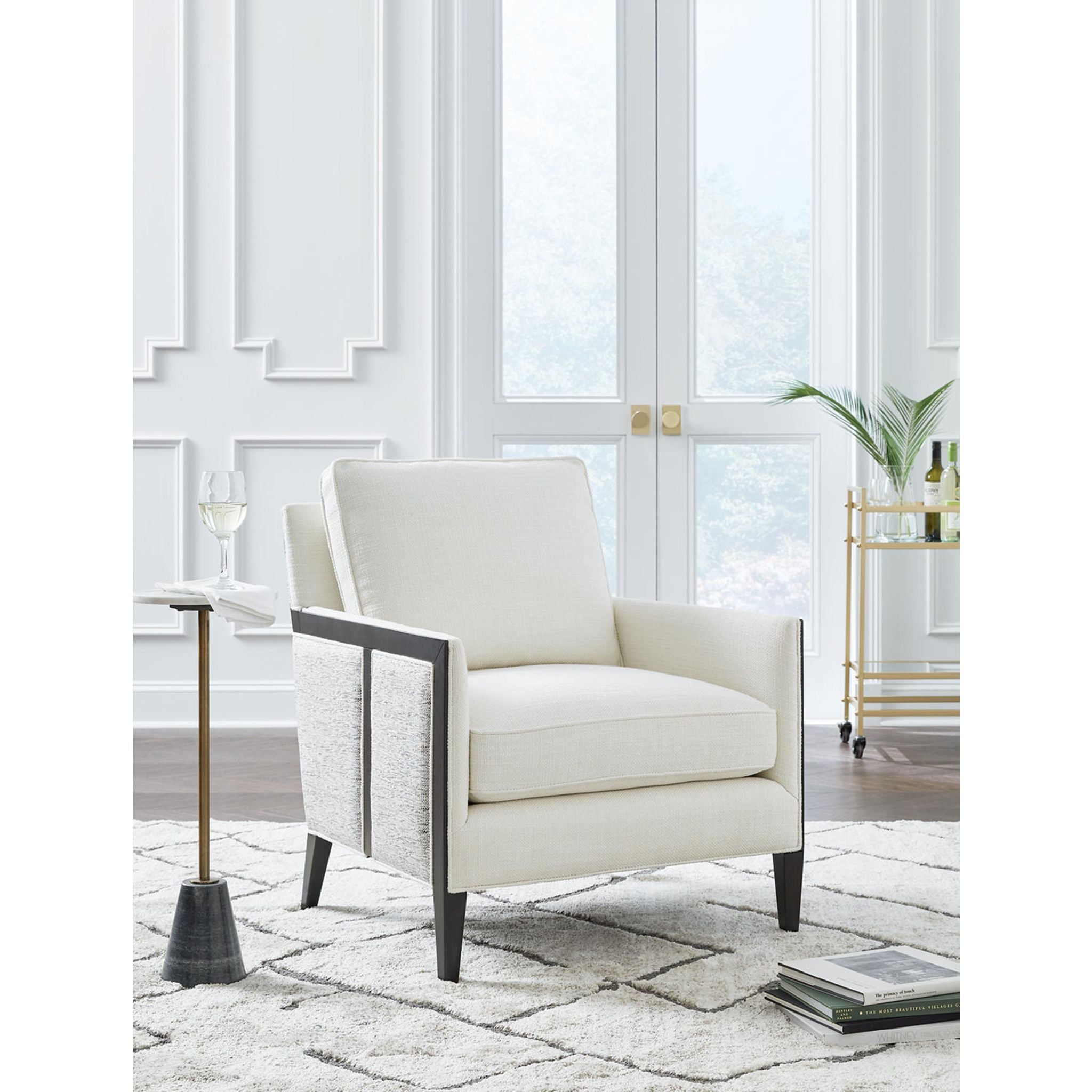 Ardenworth Accent Chair - Modern Upholstered Living Room Chair in Black/Ivory | Perfect for Home Office, Reading Nook & Lounge Decor