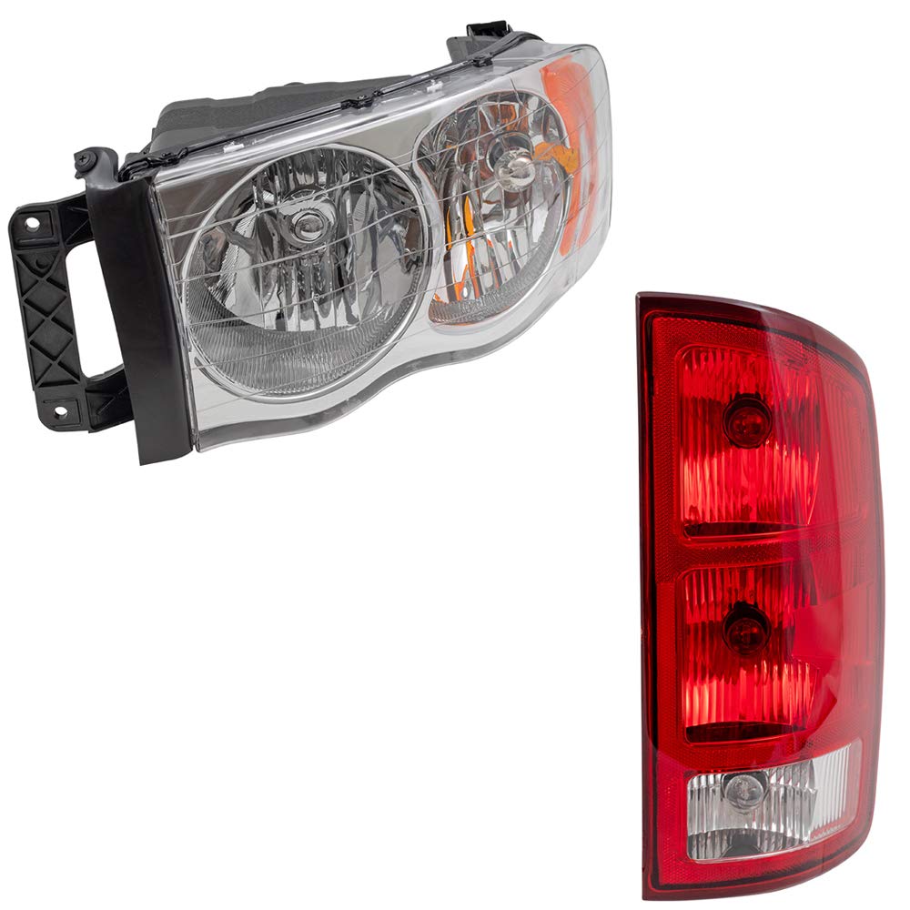 Brock Replacement 4-Piece Halogen Headlight & Taillight Kit with Circuit Boards - Compatible with 2002-2005 Chevy Silverado/GMC Sierra 1500 Pickup Trucks - Perfect for Night Driving & Off-Road Adventures