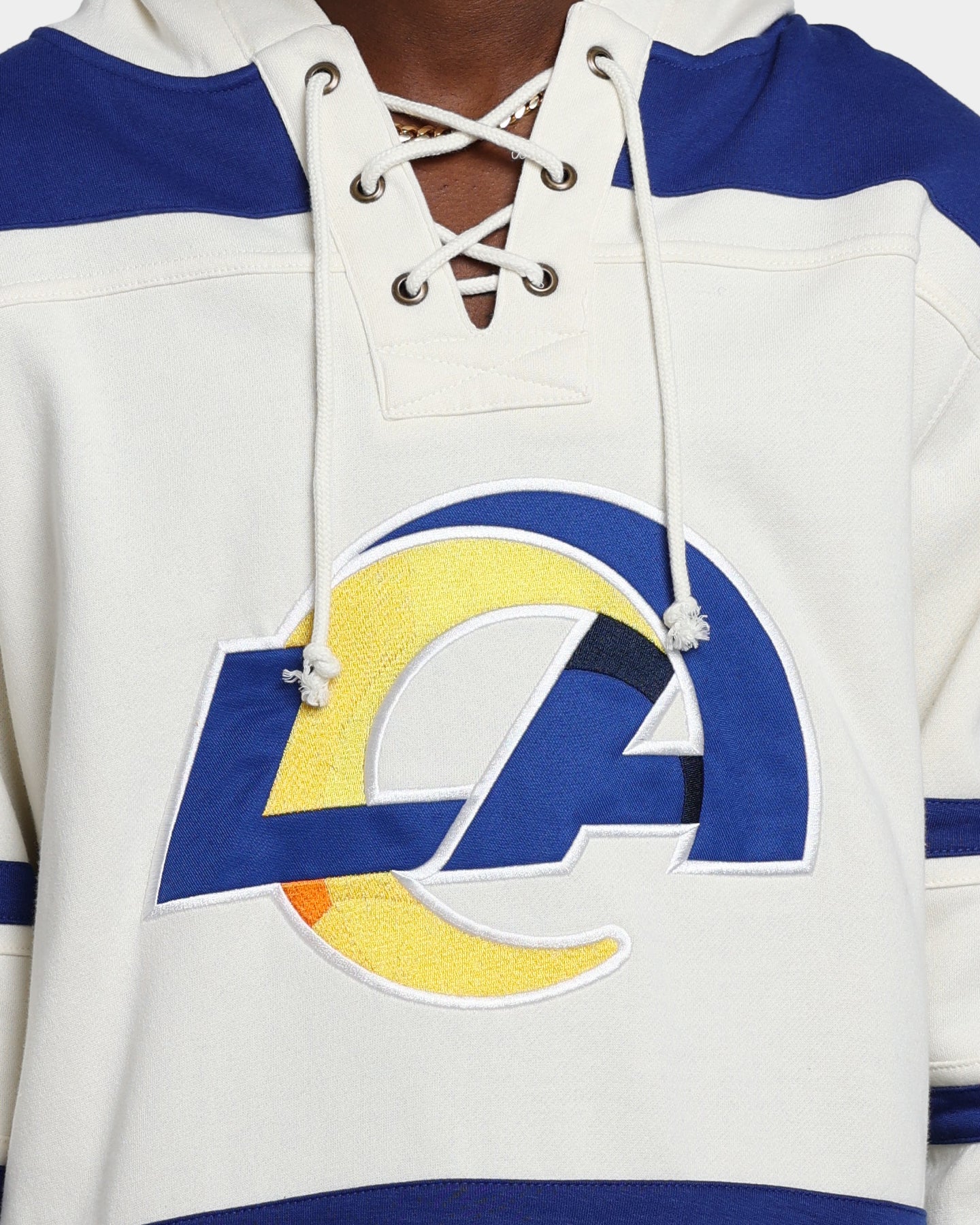 47 Brand Los Angeles Rams Superior Lacer Hoodie Cream - NFL Team Fan Apparel for Men & Women - Perfect for Game Day, Tailgating & Casual Wear