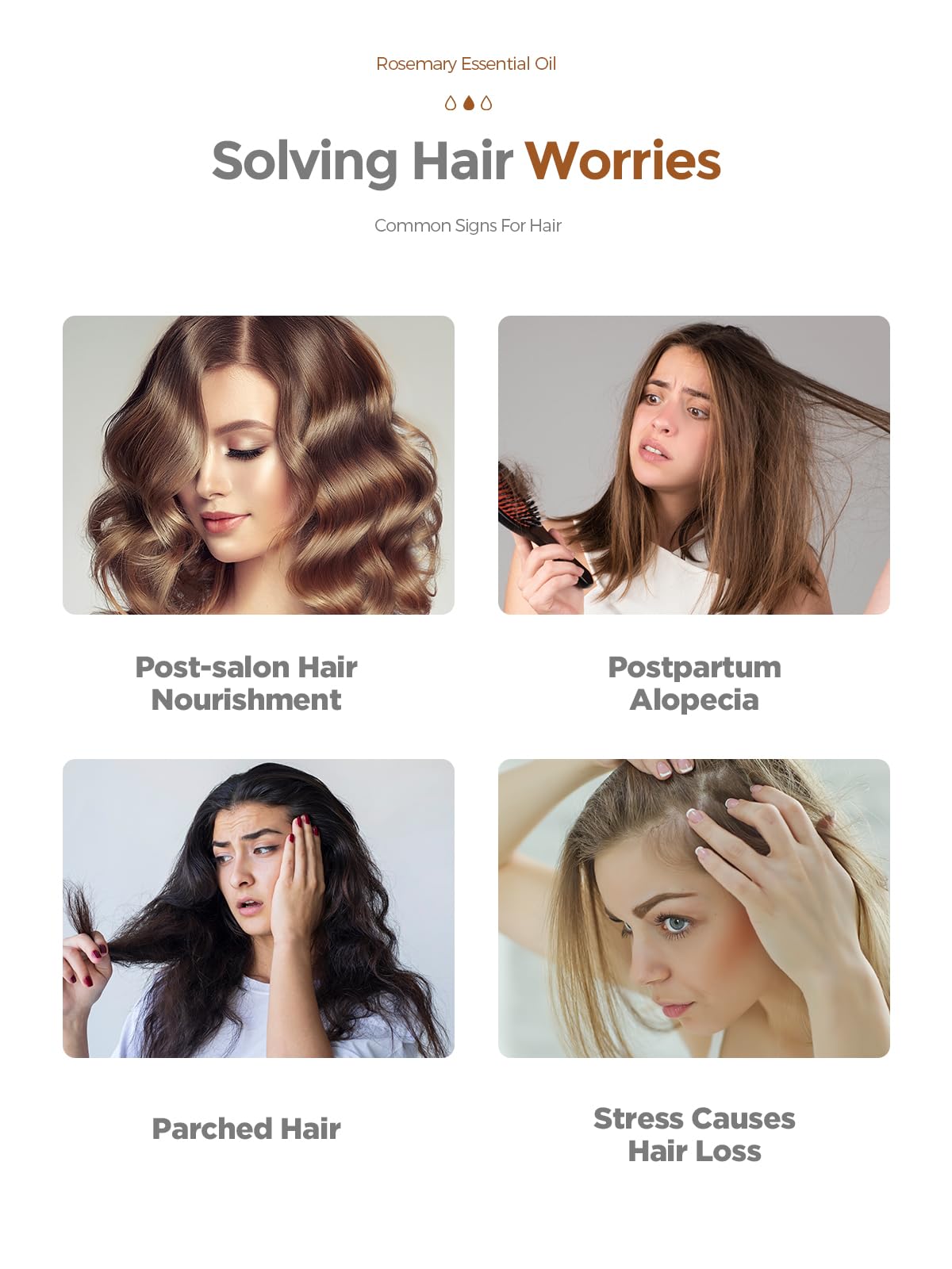 Organic Rosemary Essential Oil for Hair Growth & Scalp Care - 100% Pure Natural Hair Oil for Thicker, Stronger Hair - Nourishing Serum for Diffusers, Massage & Dry Scalp Treatment (2 Fl Oz with Glass Dropper) - Perfect for Daily Hair Routine & Aromatherapy Sessions