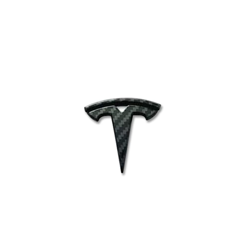 Premium Tesla Steering Wheel T Logo - Glossy Carbon Fiber Design for Model S/X/3/Y | Custom Car Interior Upgrade | Perfect for Tesla Enthusiasts & Luxury Vehicle Owners