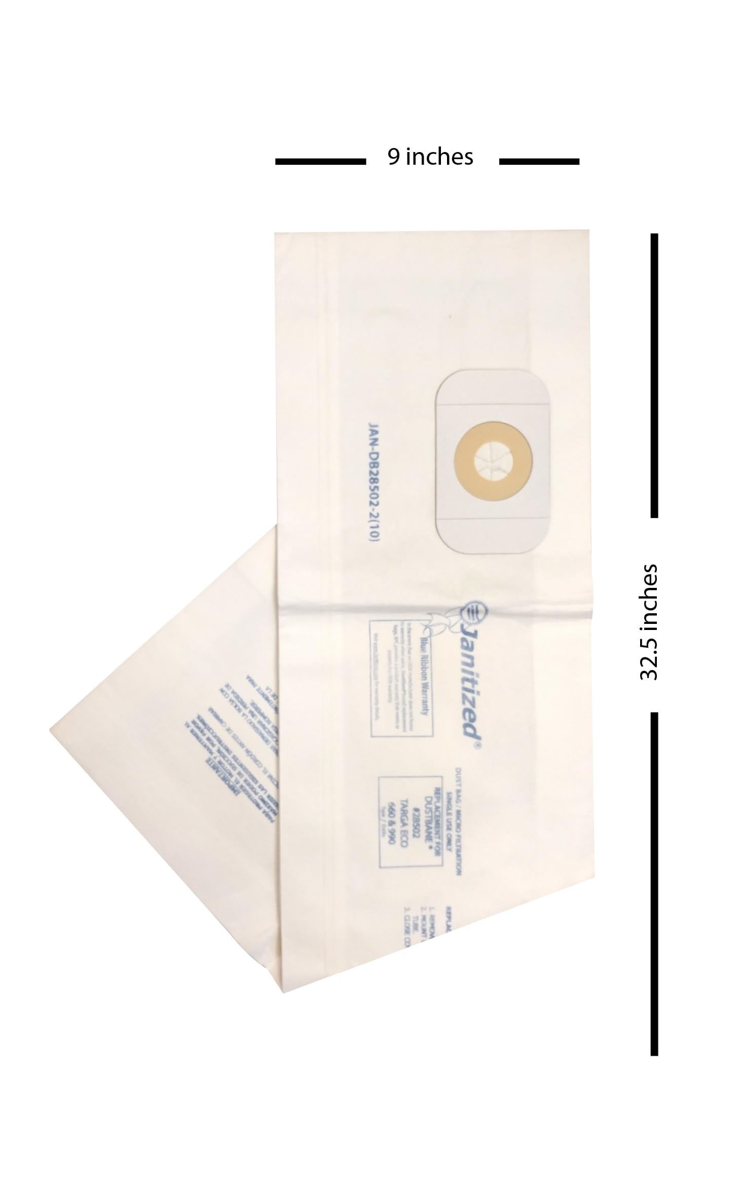 Premium Replacement Commercial Vacuum Paper Bags (10-Pack) - Compatible with Dustbane & Targa Eco 660/990 Vacuums - Heavy-Duty Dust Collection for Office Cleaning & Commercial Maintenance