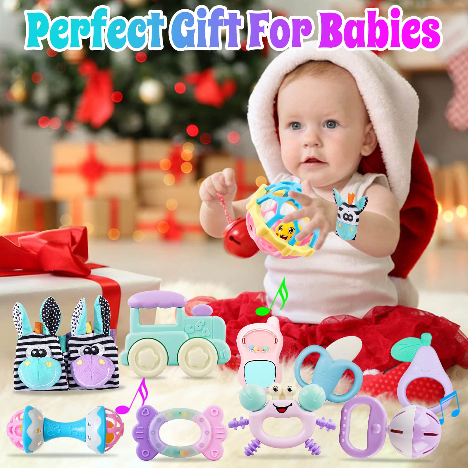Best Baby Rattles for 0-12 Months - Soft Teething Toys & Infant Rattle Socks for Newborns, Boys & Girls | Perfect Baby Shower Gifts & Sensory Play for Early Development