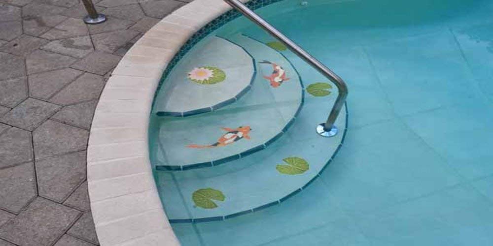 Lily Pad with Flower Ceramic Swimming Pool Mosaic Tile (6