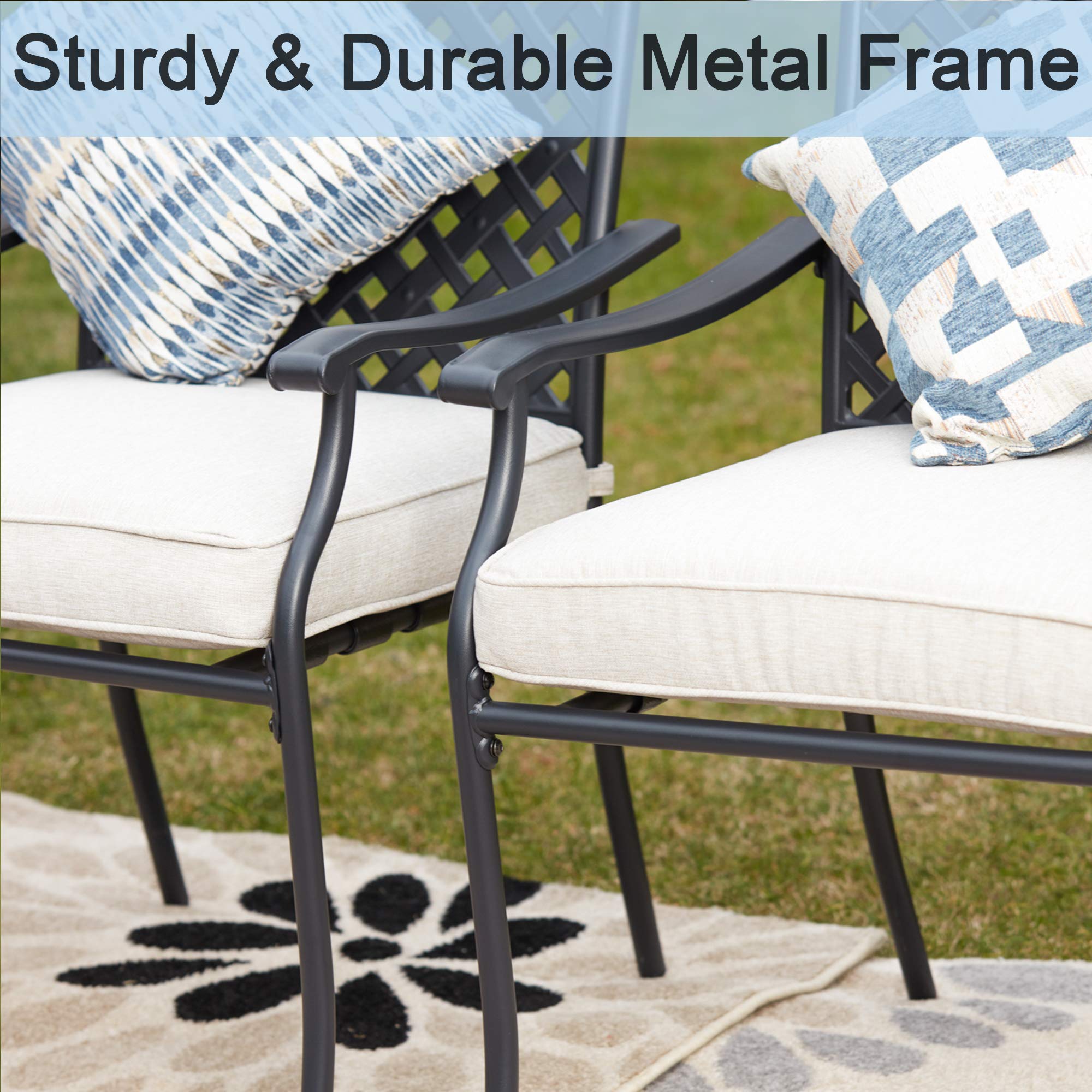 **4-Piece Patio Dining Chairs Set with 3.1