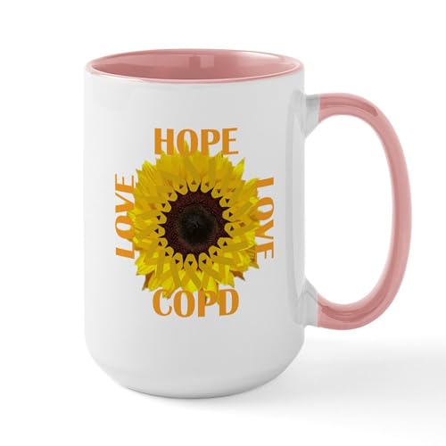 White/Pink Inside - COPD Hope Sunflower Mugs