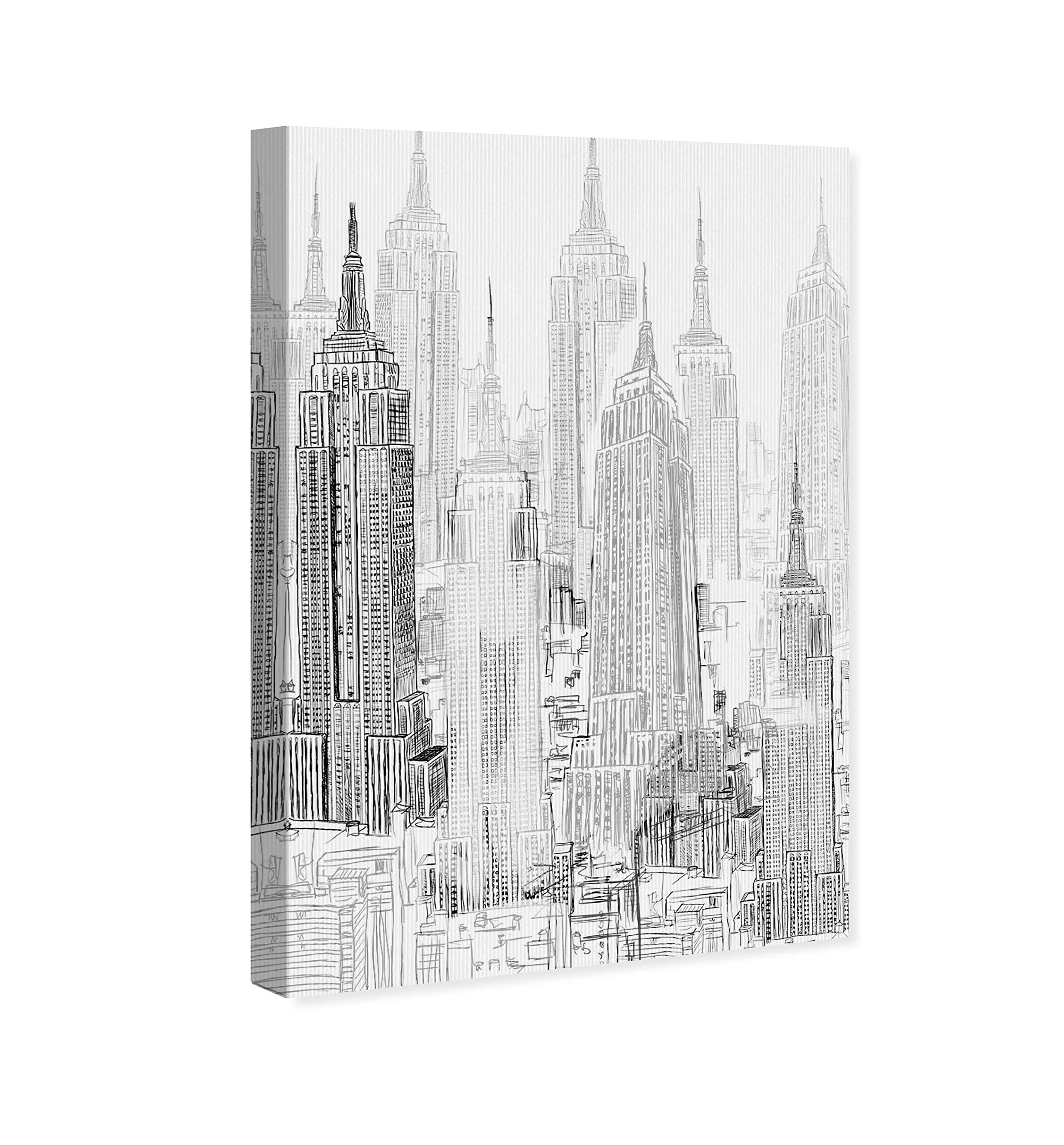 City Skyline Wall Art Canvas Prints - Modern Urban Buildings & Skylines Decor for Living Room, Office & Home