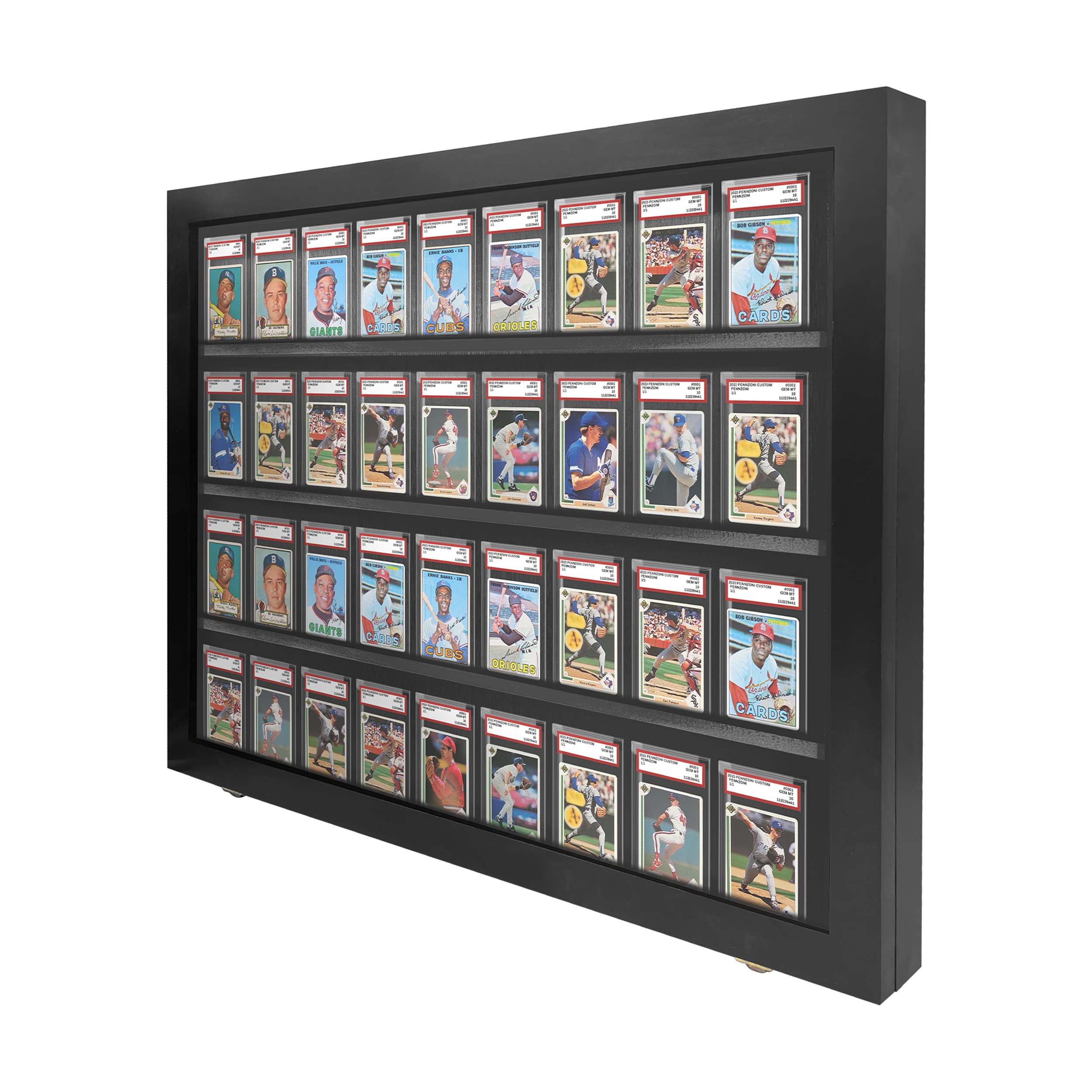 Baseball Card Display Case - 36 Graded Sports Card Frame with Lock & UV Protection | PSA Certified Case for Pokemon, Football & Basketball Cards | Perfect for Collectors & Home Decor