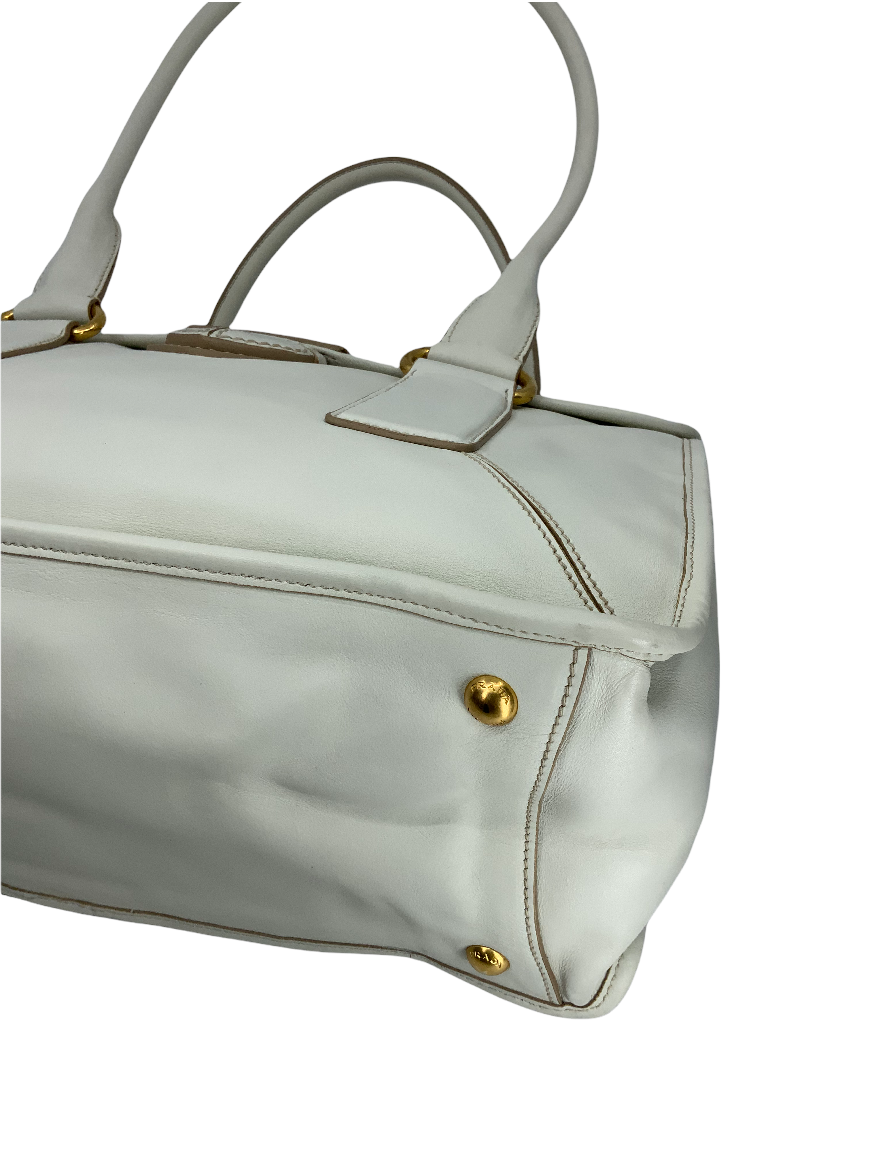 PRADA Leather Pattina Large Shopping Tote Bag for Women - Genuine Leather Handbag, Luxury Designer Purse for Work, Travel & Everyday Use
