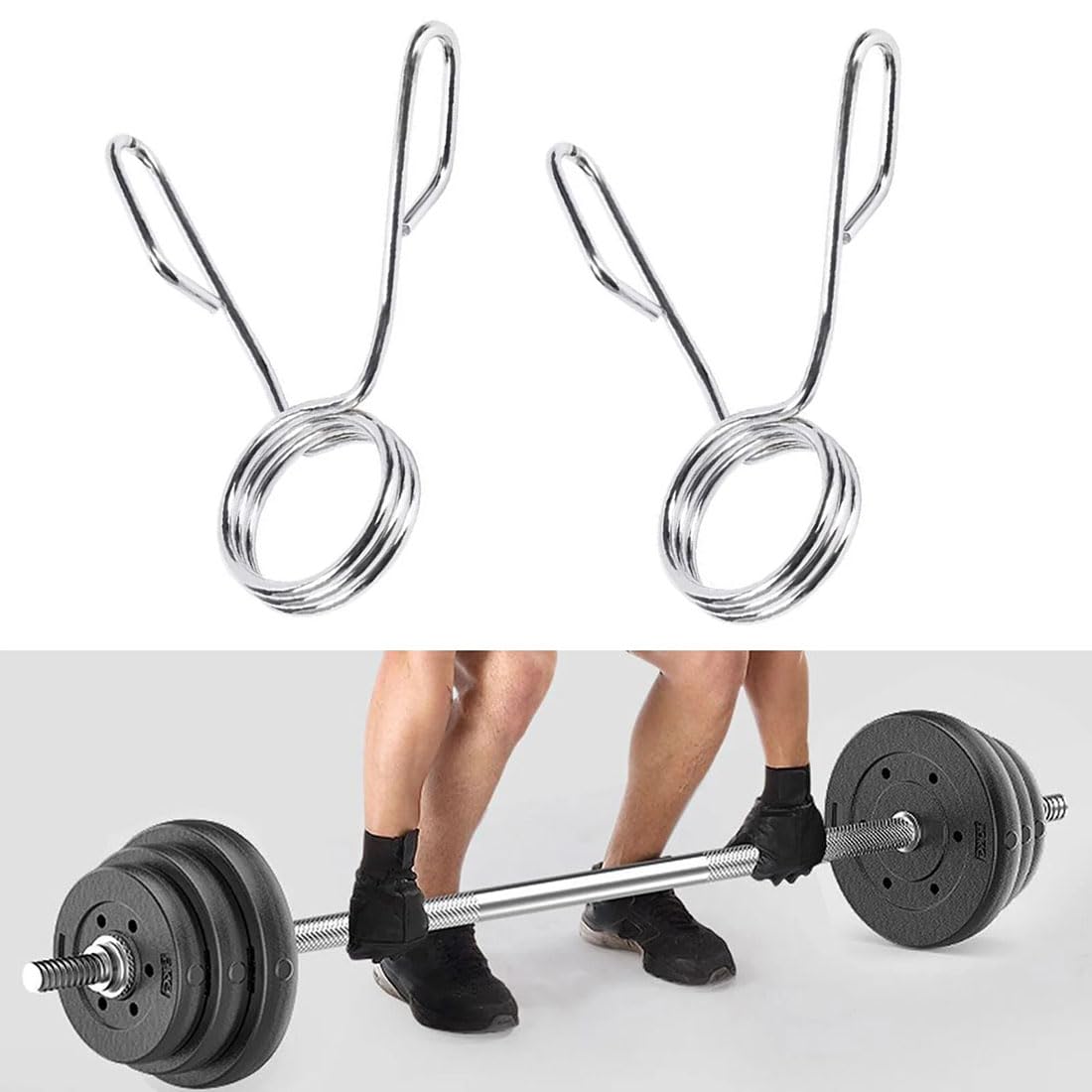 Olympic Barbell Clips 2 Pack - 2 Inch Metal Gym Clamps for Weight Lifting & Strength Training