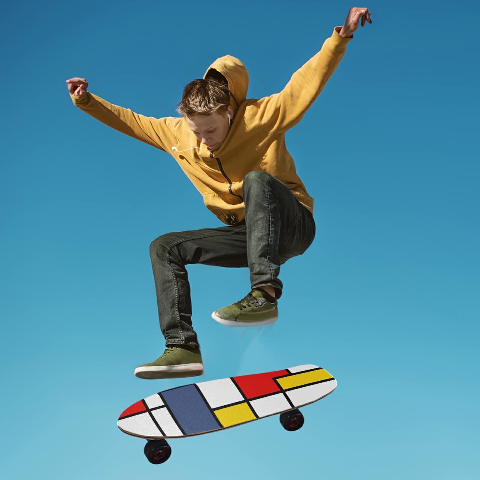 Bolaz Premium Skateboard Grip Tape - 33.1 x 9.1 Inch Non-Slip Sandpaper Deck Tape for Longboards & Scooters | Waterproof, Customizable Design | Perfect for Street Skating, Tricks & Commuting