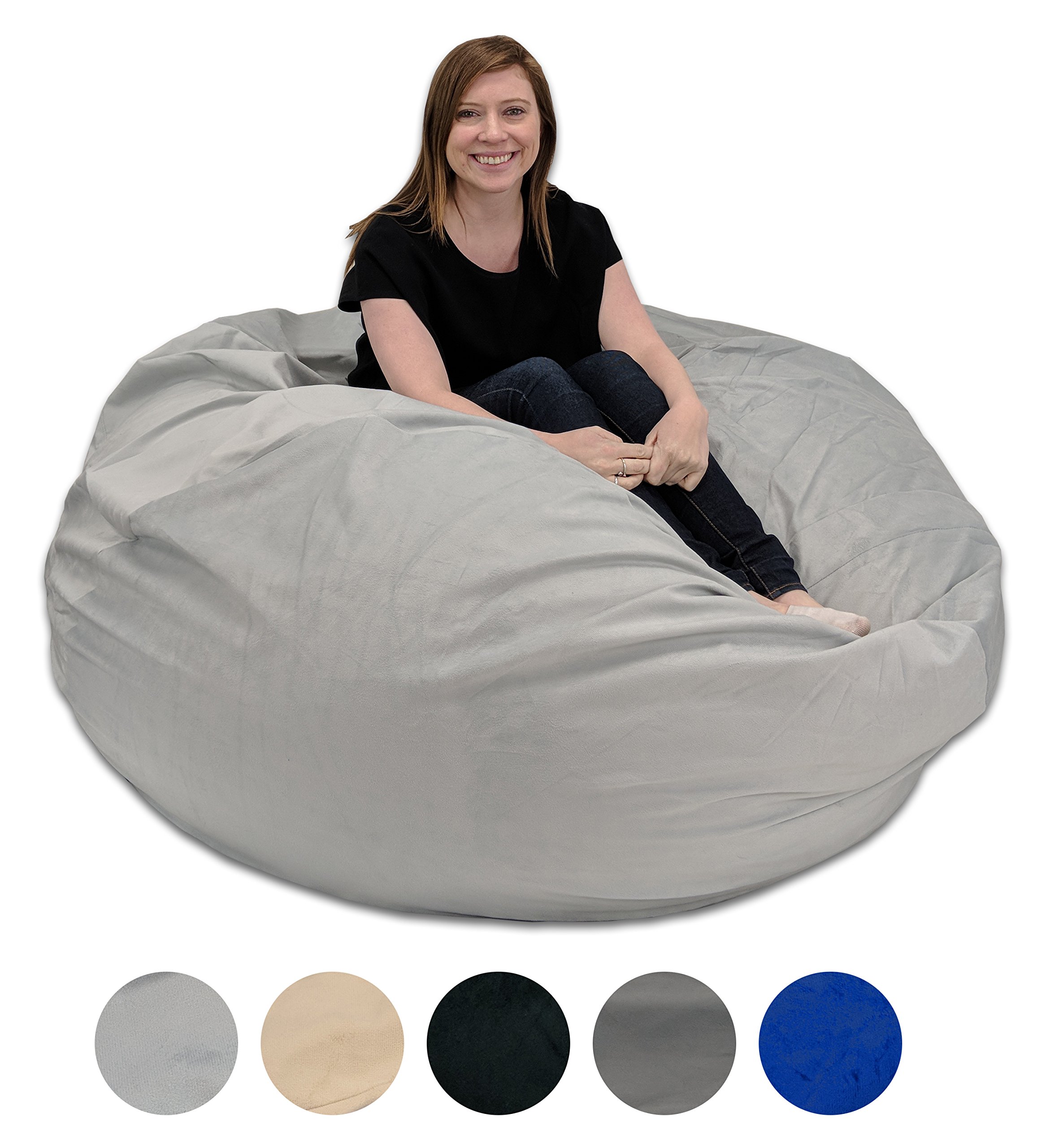 Premium Memory Foam Bean Bag Chair for Adults - 5ft Large Size with Removable & Washable Cover | Perfect for Living Room, Game Room, Dorm & Relaxation