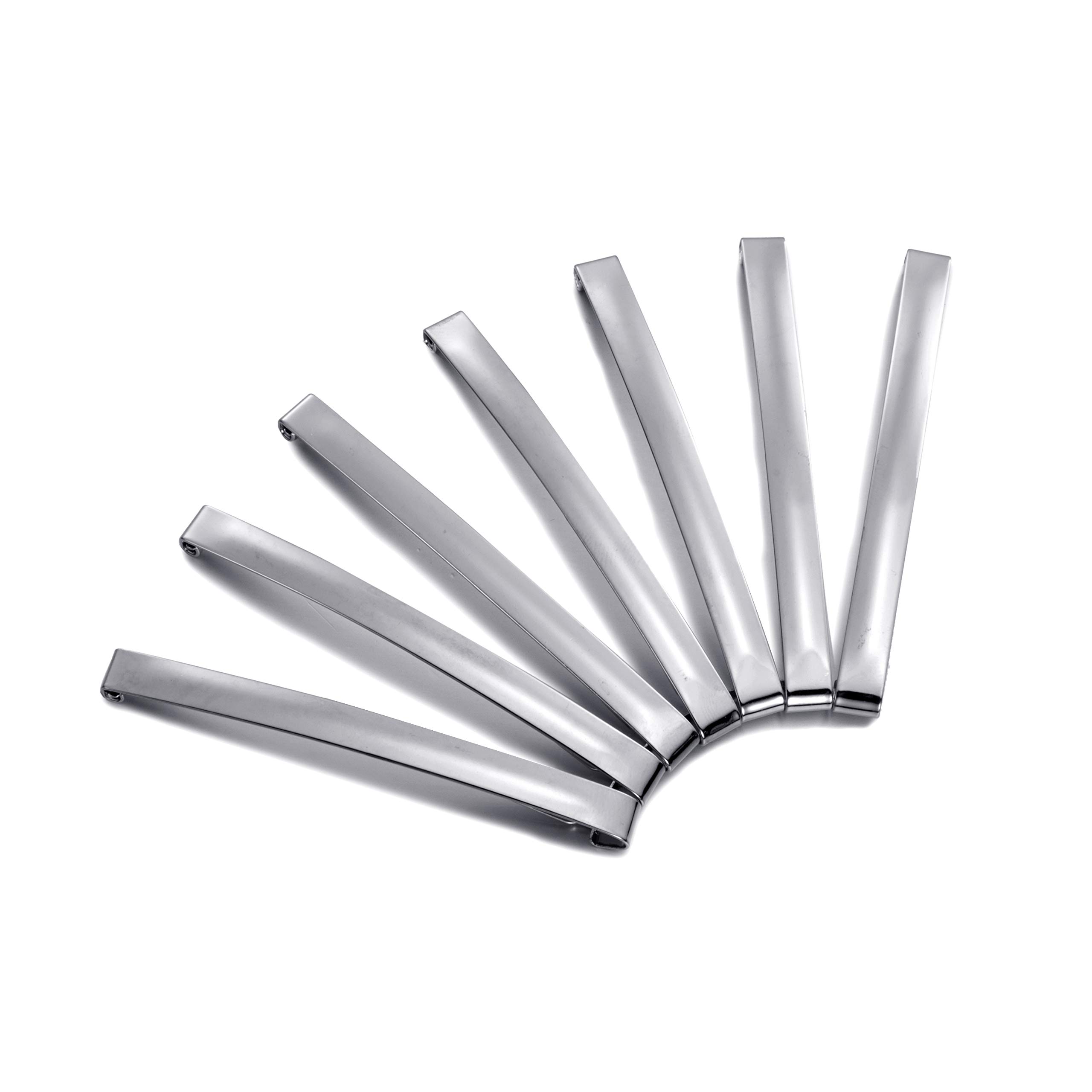 UJOY Silver Tone French Barrette Hair Clips for Women - 7cm Steel Hair Slides, Pack of 20 | DIY Hair Accessories, Wedding, Party & Everyday Use