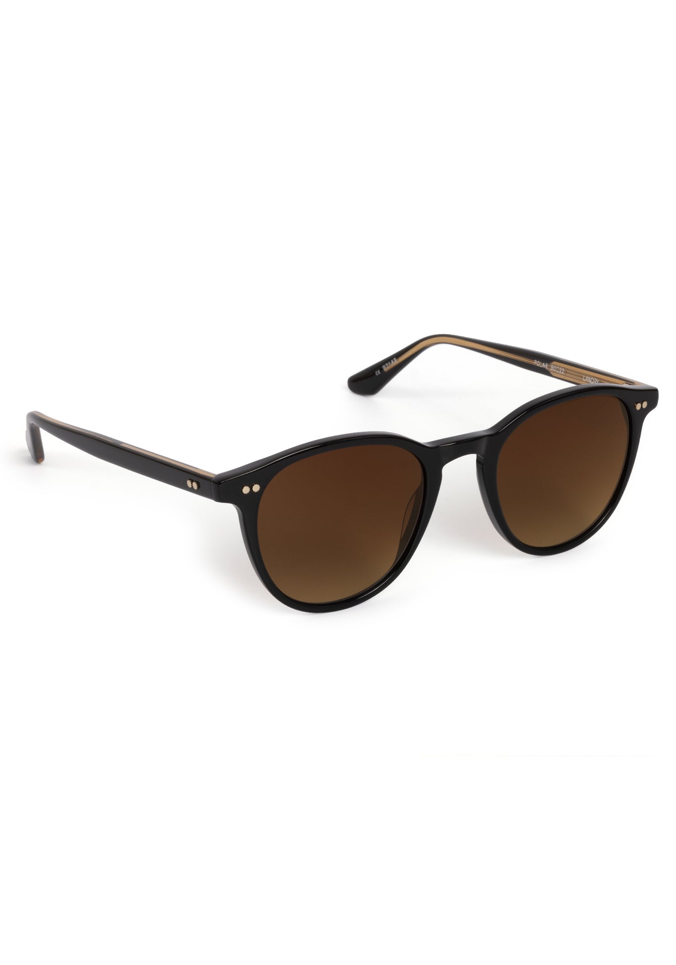Premium LANDRY Polarized Sunglasses - Black Frame & Black Tea Lenses - UV Protection for Driving, Fishing, and Outdoor Activities