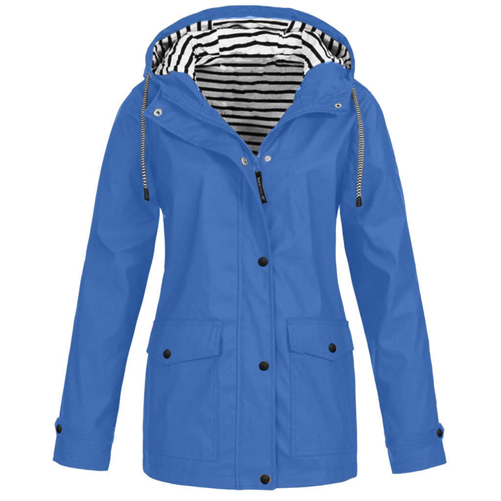 Women's Waterproof Winter Coat - Windproof Hooded Rain Jacket for Outdoor Activities, Plus Size Windbreaker for Hiking, Travel & Everyday Wear