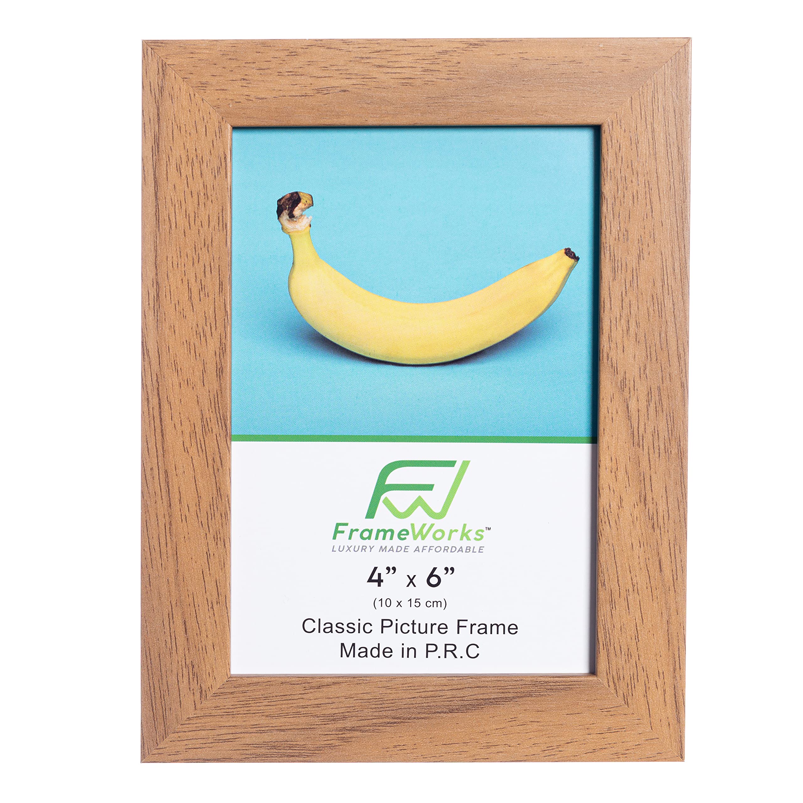 4x6 Classic Wooden Picture Frames with Tempered Glass - Golden Oak - 6 Pack | Wall & Tabletop Display for Family Photos, Artwork, and Home Decor