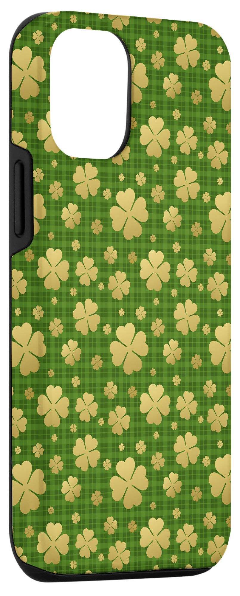 iPhone 12/12 Pro Four Leaf Clover Shamrock Irish Phone Case - Protective Cover with Lucky Charm Design - Perfect Gift for St. Patrick's Day, Irish Heritage & Everyday Use