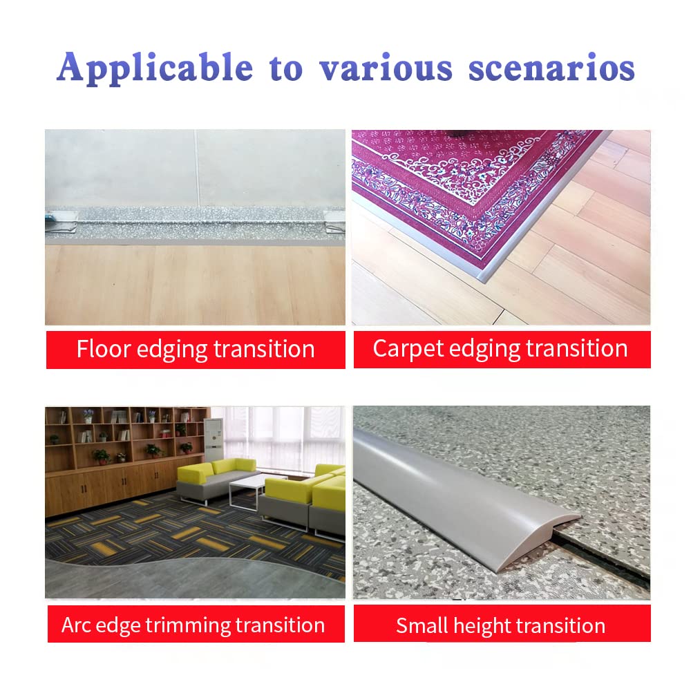 Self-Adhesive Floor Transition Strip - Black 10ft Carpet to Hardwood Edge Trim, Soft Flexible Gap Cover for Doorways & Stairs - Perfect for Home, Office & Commercial Use