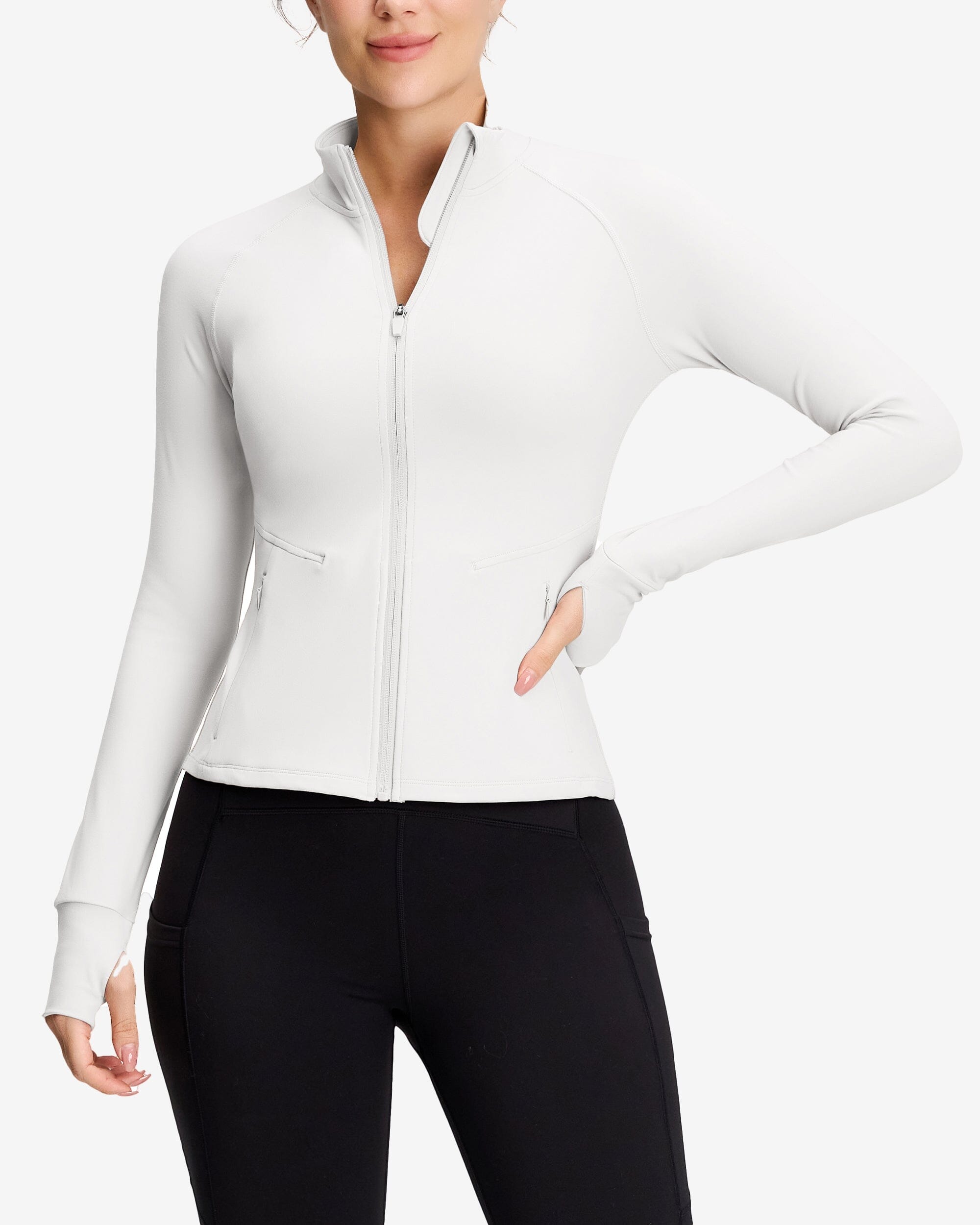 Women's Cropped Full Zip Jacket with Pockets - Lightweight Casual Outerwear for Spring & Fall | Perfect for Streetwear, Layering & Everyday Fashion