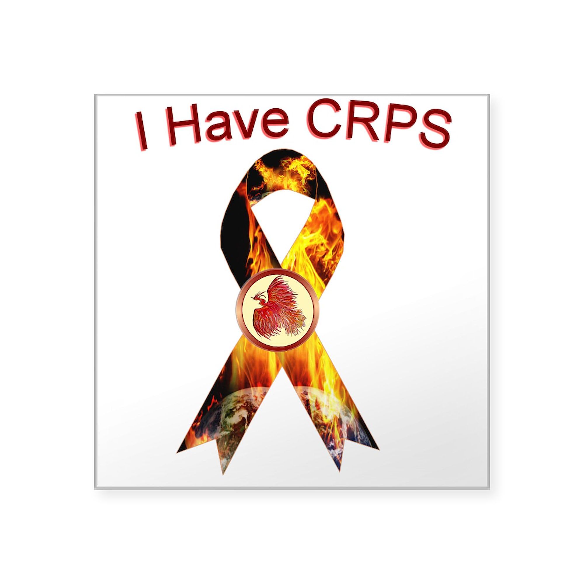 CRPS RSD Awareness Ribbon Sticker - Square Car Bumper Decal for Chronic Pain Support | CafePress - Show Support for CRPS/RSD Warriors on Your Vehicle or Laptop