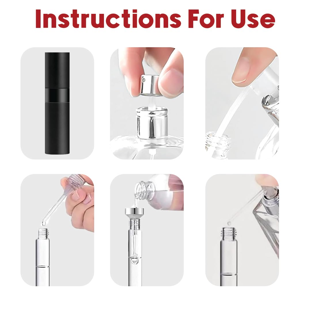 8ml Perfume Atomizer Refillable Travel Bottle - 3 Pack Empty Cologne Sprayer for Women & Men | Perfect for Airplane Carry-On, Gym Bag & Purse Essentials