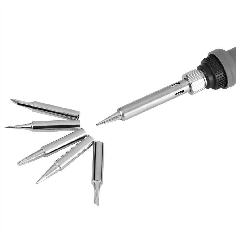 60W Adjustable Temperature Electric Soldering Iron Kit with 5 Tips - US 110V for Electronics Repair, DIY Projects & Home Improvement | Perfect for Circuit Boards, Jewelry Making & Small Appliance Fixes