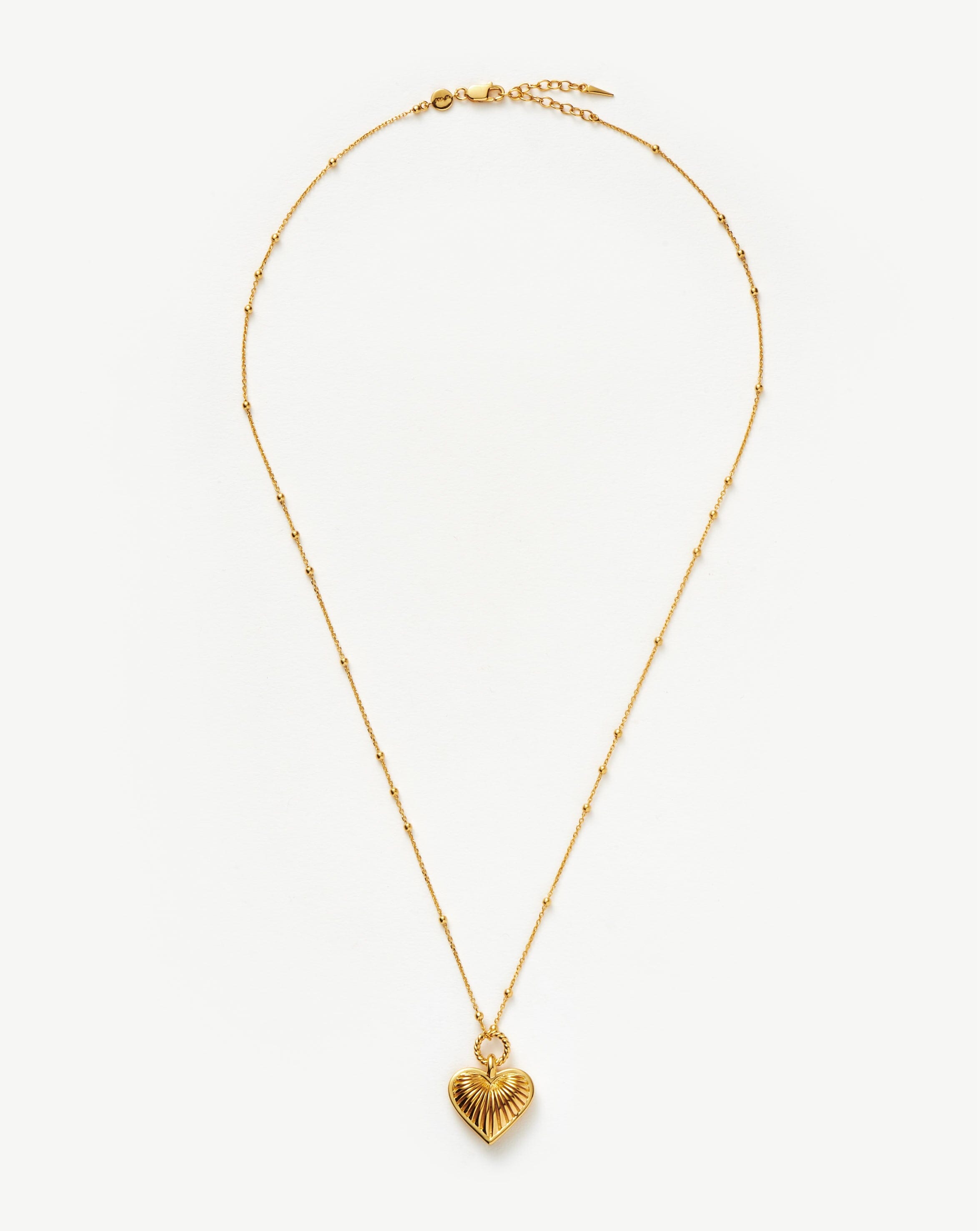 Ridge Heart Charm Pendant Necklace - 18k Gold Plated Elegant Jewelry for Women | Perfect Gift for Valentine's Day, Anniversary & Special Occasions