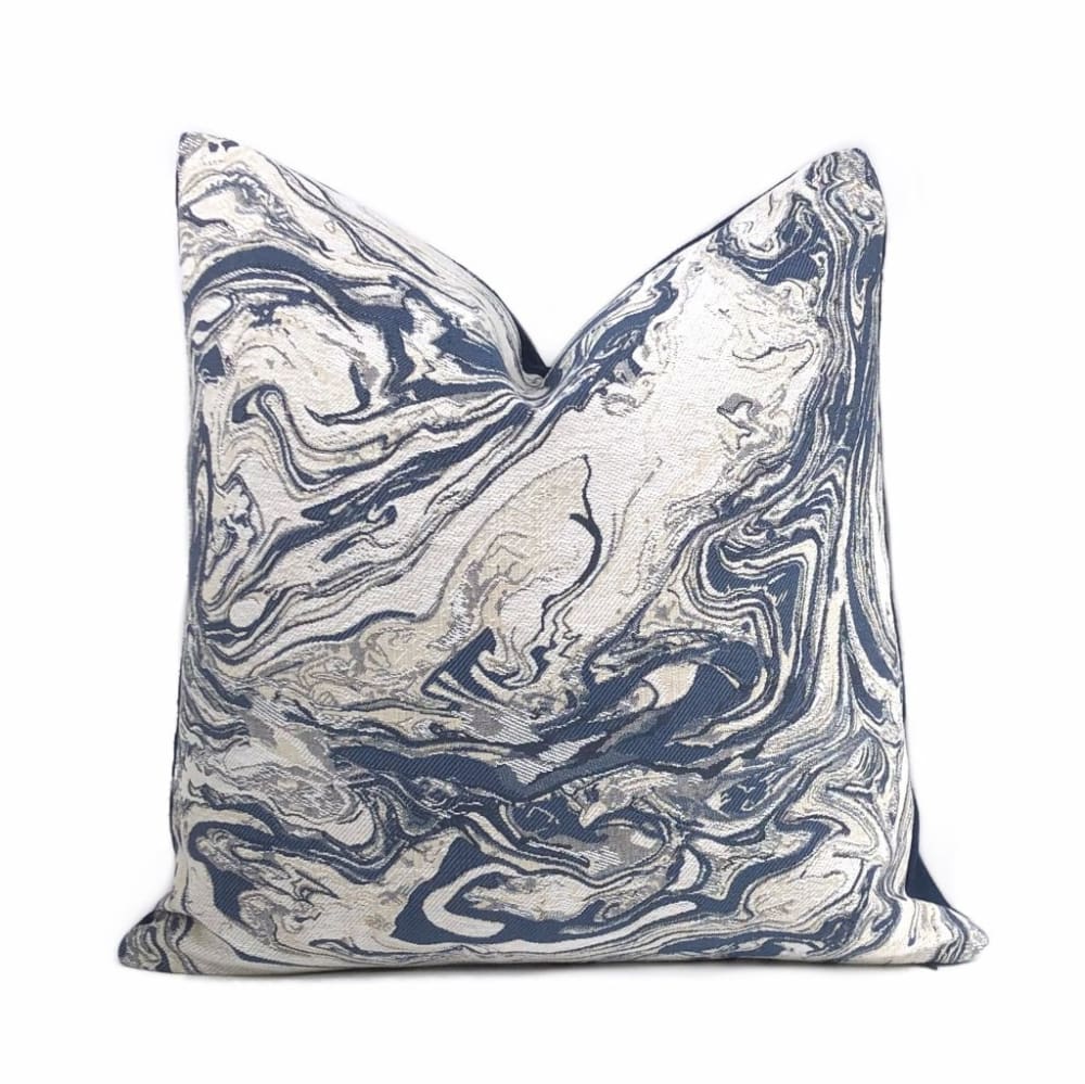 Zephyr Blue Atmospheric Swirls Decorative Pillow Cover - Soft & Stylish Home Decor for Living Room, Bedroom, or Sofa