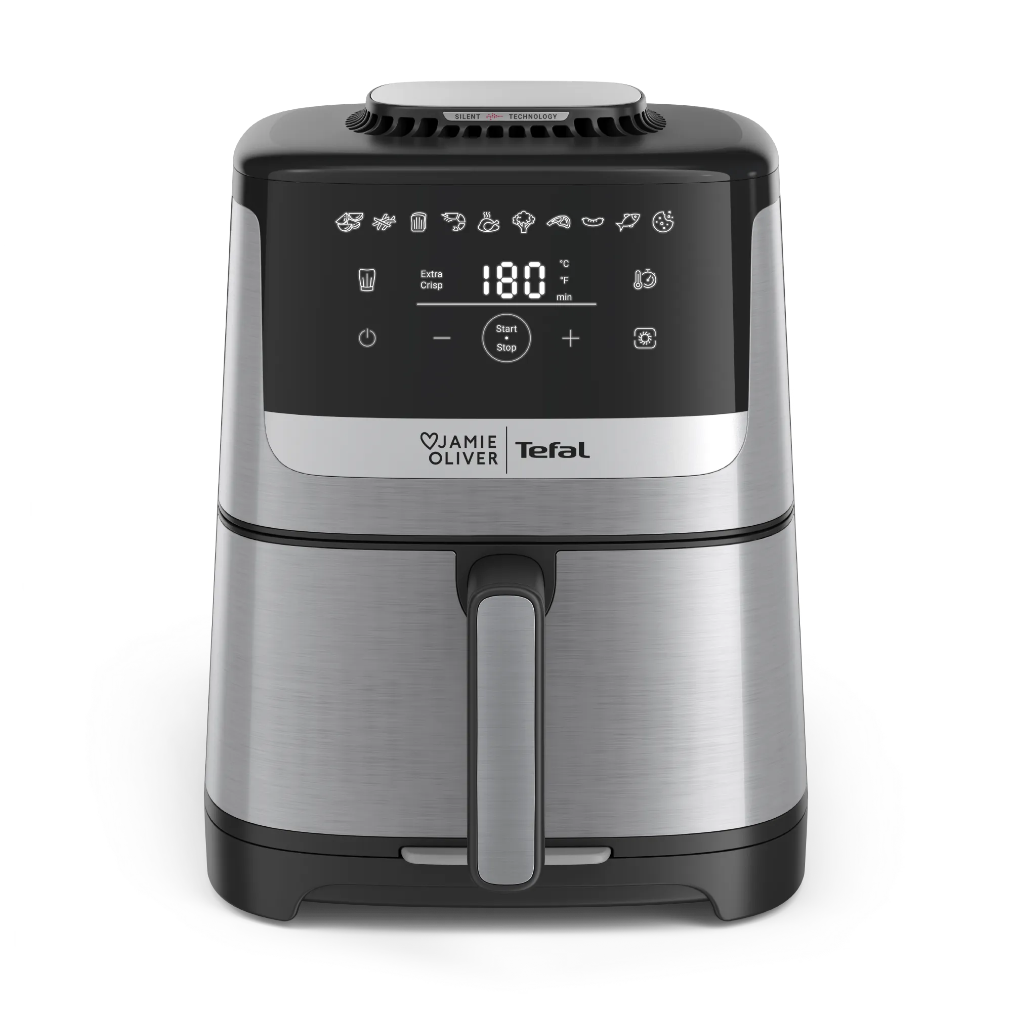 Jamie Oliver by Tefal EY55JD Quiet & Easy Air Fryer - Healthy Oil-Free Cooking for Family Meals, Snacks & Fast Food | Perfect for Home Kitchen, Small Spaces & Quick Meals