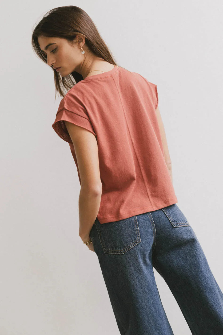 Harry Cutoff Top in Brick - Trendy Women's Cropped T-Shirt for Summer Outfits, Casual Wear & Street Style | FINAL SALE