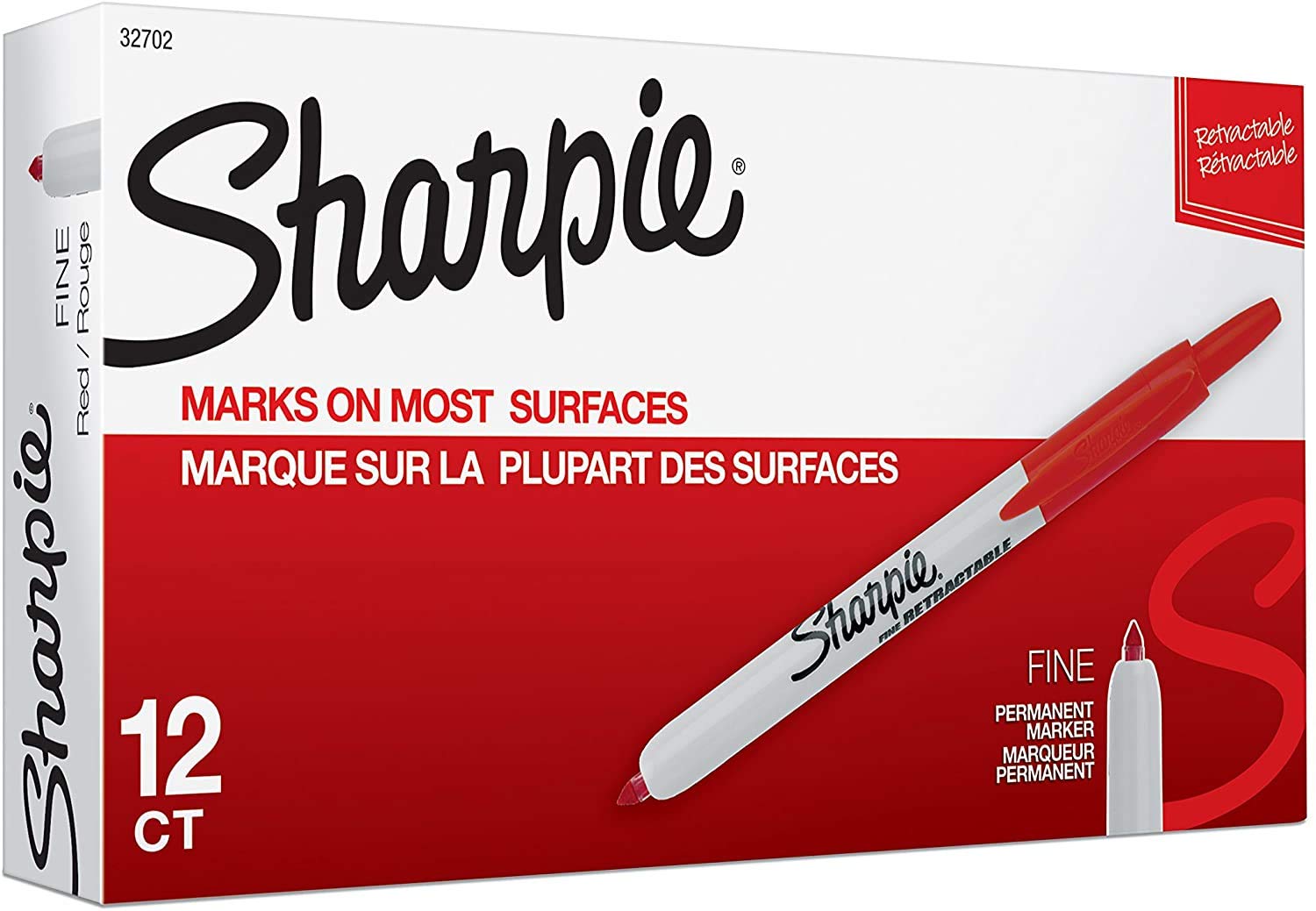 Sharpie Fine Point Permanent Marker - Red Ink for Writing, Labeling & Art Projects - Ideal for Office, School & Home Use